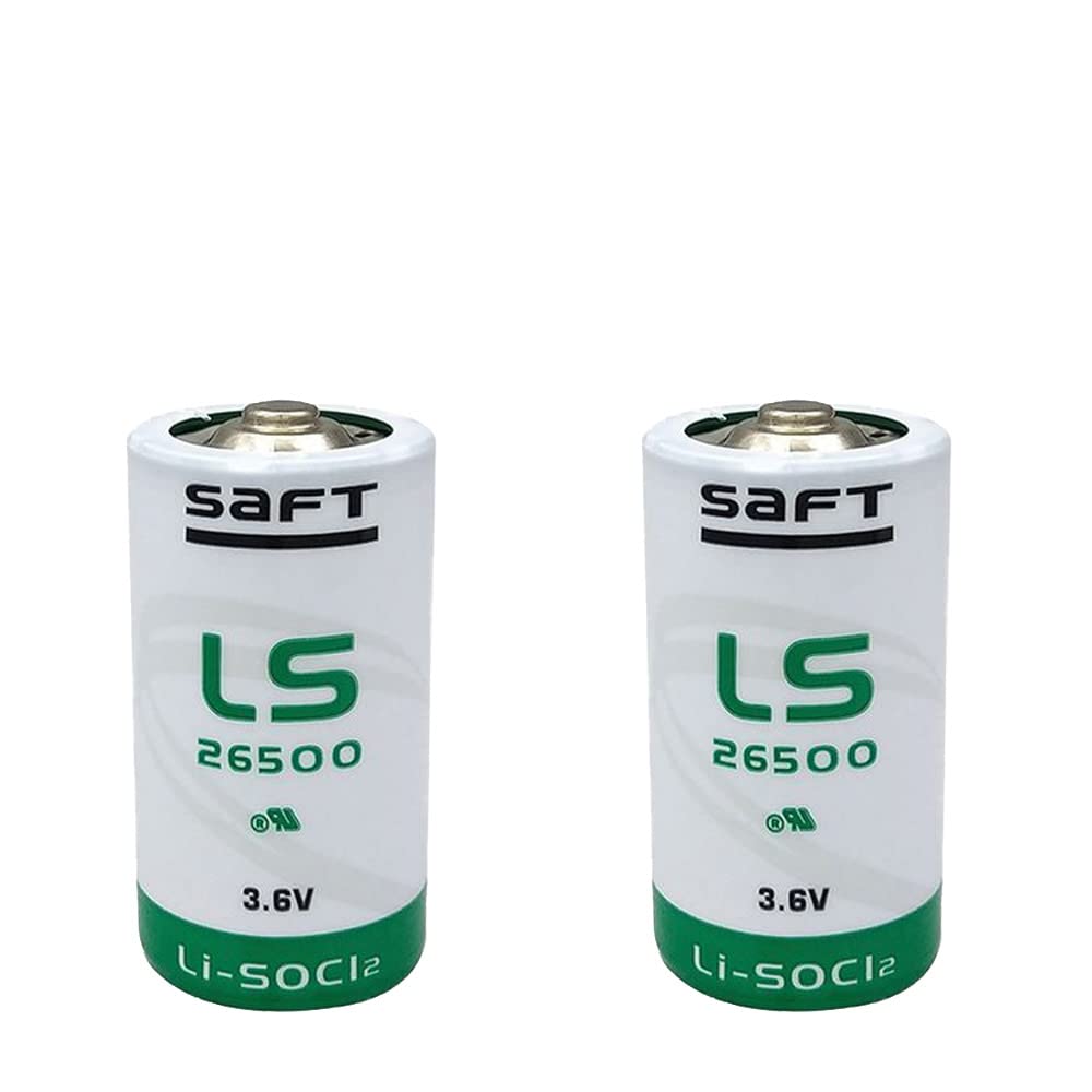DSONE (2-Pack) LS26500 C Size 3.6V 7700mAh Lithium Thionyl Chloride Battery - Compatible with SAFT LS26500, Ideal for Water Meters, Electricity Meters, PLC Memory Backup & Industrial Power Supply Applications