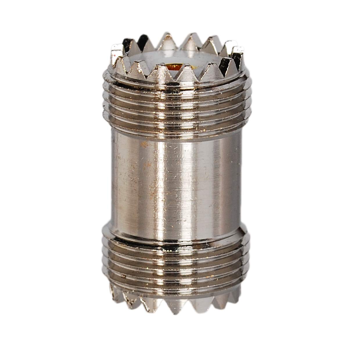 2-Pack UHF Male to F Female Coaxial Adapters - High-Quality RF Connectors for CCTV, TV Antenna, Satellite & Ham Radio Installations