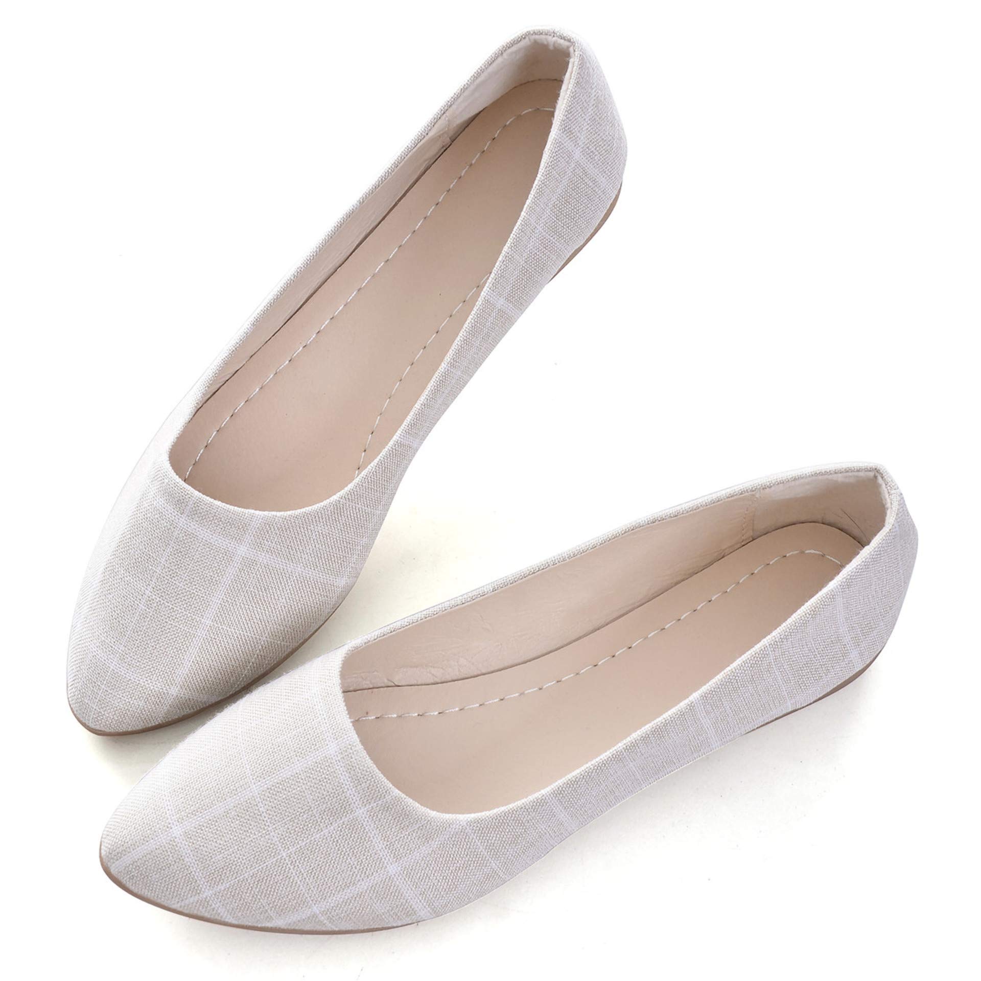 JiangWei Shu Women's Slip-On Pointed Toe Ballet Flats - Soft Genuine Leather Comfortable Shoes for Women | Perfect for Office, Casual Wear & Outdoor Walking