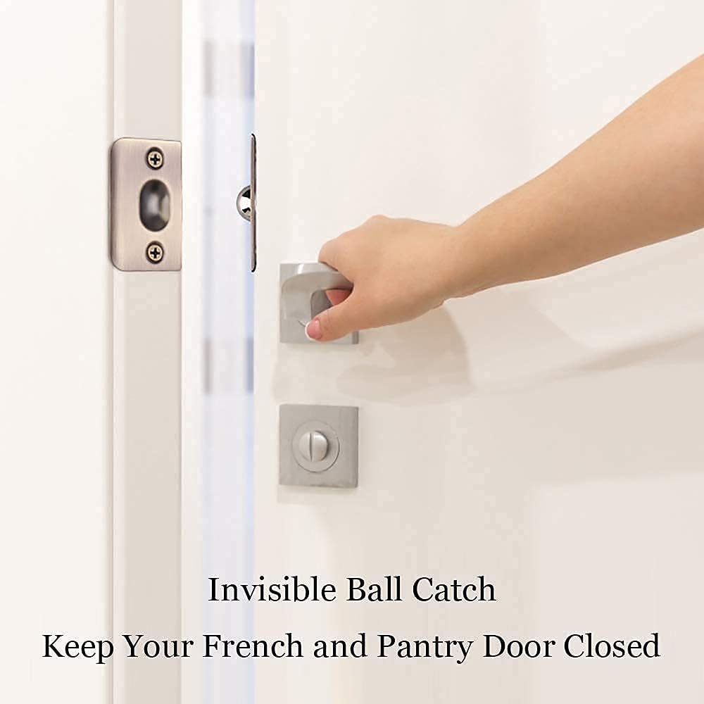 Jiayi 2-Pack Adjustable Spring Closet Ball Catches - Brass Door Top Latch, Strong Drive-in Ball Door Catch for Pantry & Cupboard Doors - Invisible Closure Hardware for Smooth & Quiet Cabinet Operation - Perfect for Closets, Pantries, and Storage Cabinets