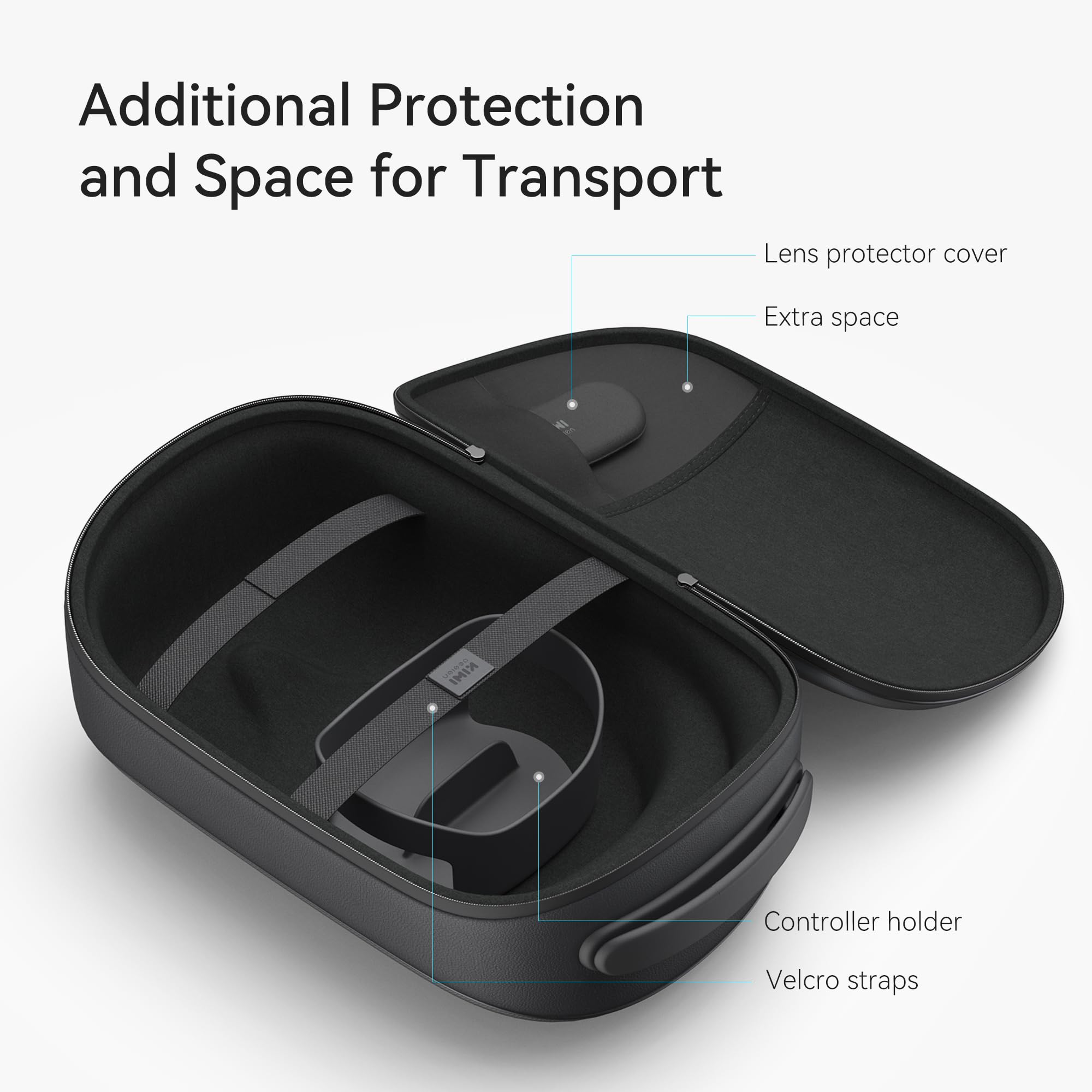 KIWI Design VR Headset Carrying Case for Oculus Quest 2 - Hard Travel Storage Box with Lens Protector | Portable Protective Case for VR Gaming, Travel & Home Storage
