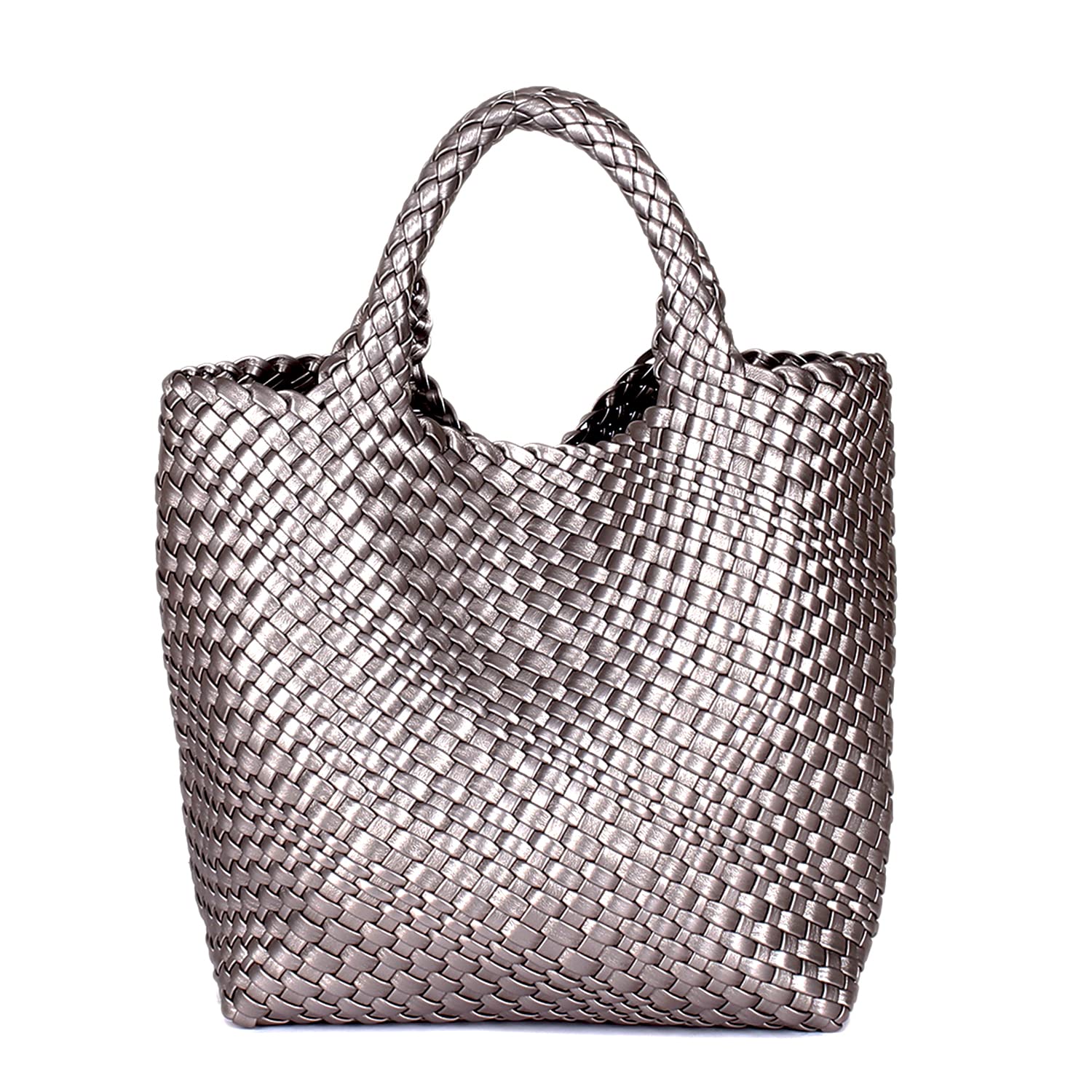 JINMANXUE Women's Fashion Woven Tote Bag - Large Capacity Shopper Bag for Travel, Work & Daily Use - Stylish Shoulder Handbag Purse for Women