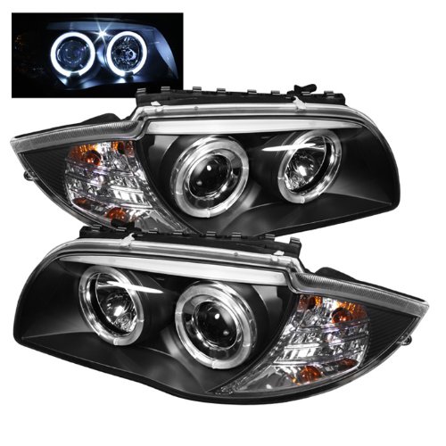 BMW 1-Series LED Halo Headlights (2008-2011) - Black/Clear Lens - High Performance DRL Angel Eyes for Night Driving & Custom Car Styling