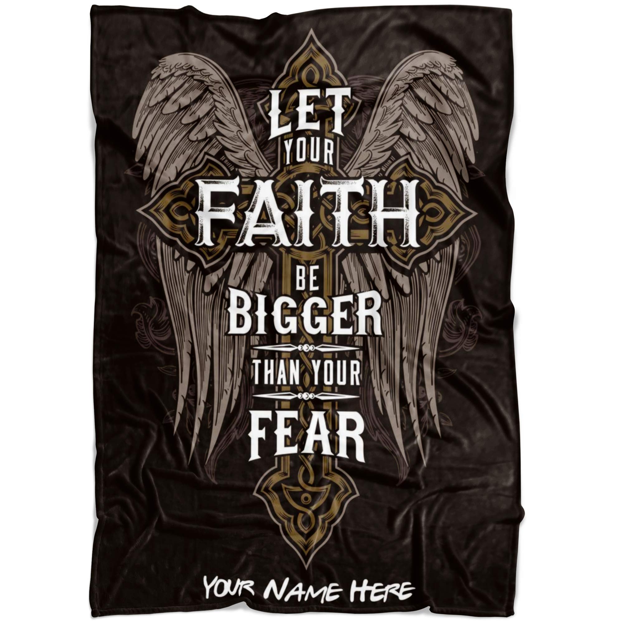 Personalized Christian Faith Blanket - Custom Name Prayer Throw Blanket for Women & Mom - Inspirational Christ Blanket Gift for Christmas, Baptism, Church - Cozy Religious Blanket for Prayer, Worship & Comfort