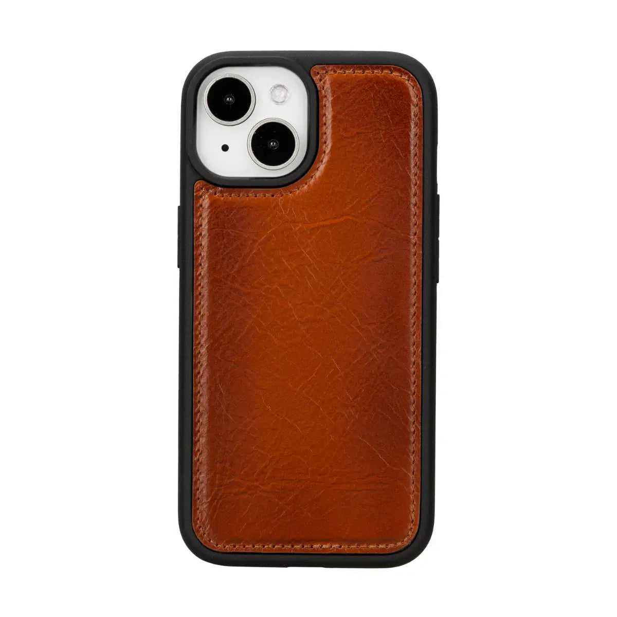 Premium Burnished Tan Leather Wallet Case for iPhone 15 - Slim RFID Blocking Phone Cover with Card Slots | Perfect for Everyday Use, Travel & Business Meetings