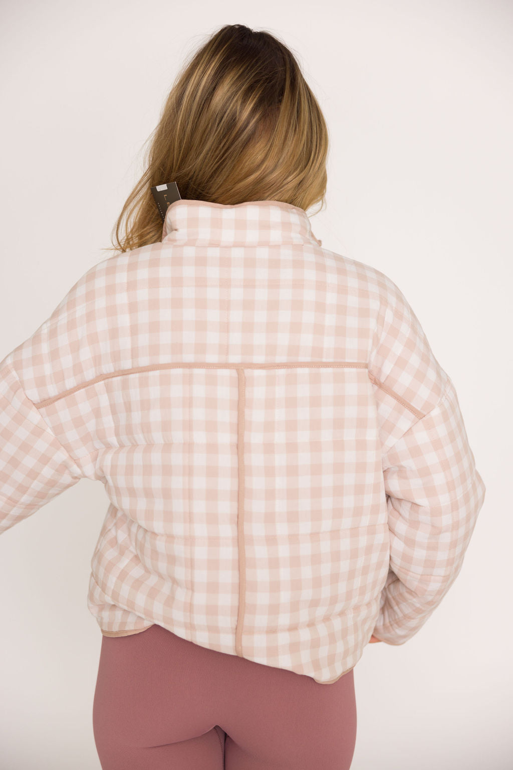 Everly Quarter Zip Quilted Pullover Sweatshirt for Women - Soft Fleece Lined Winter Jacket in White/Taupe - Cozy Outdoor Hiking & Casual Streetwear Fashion