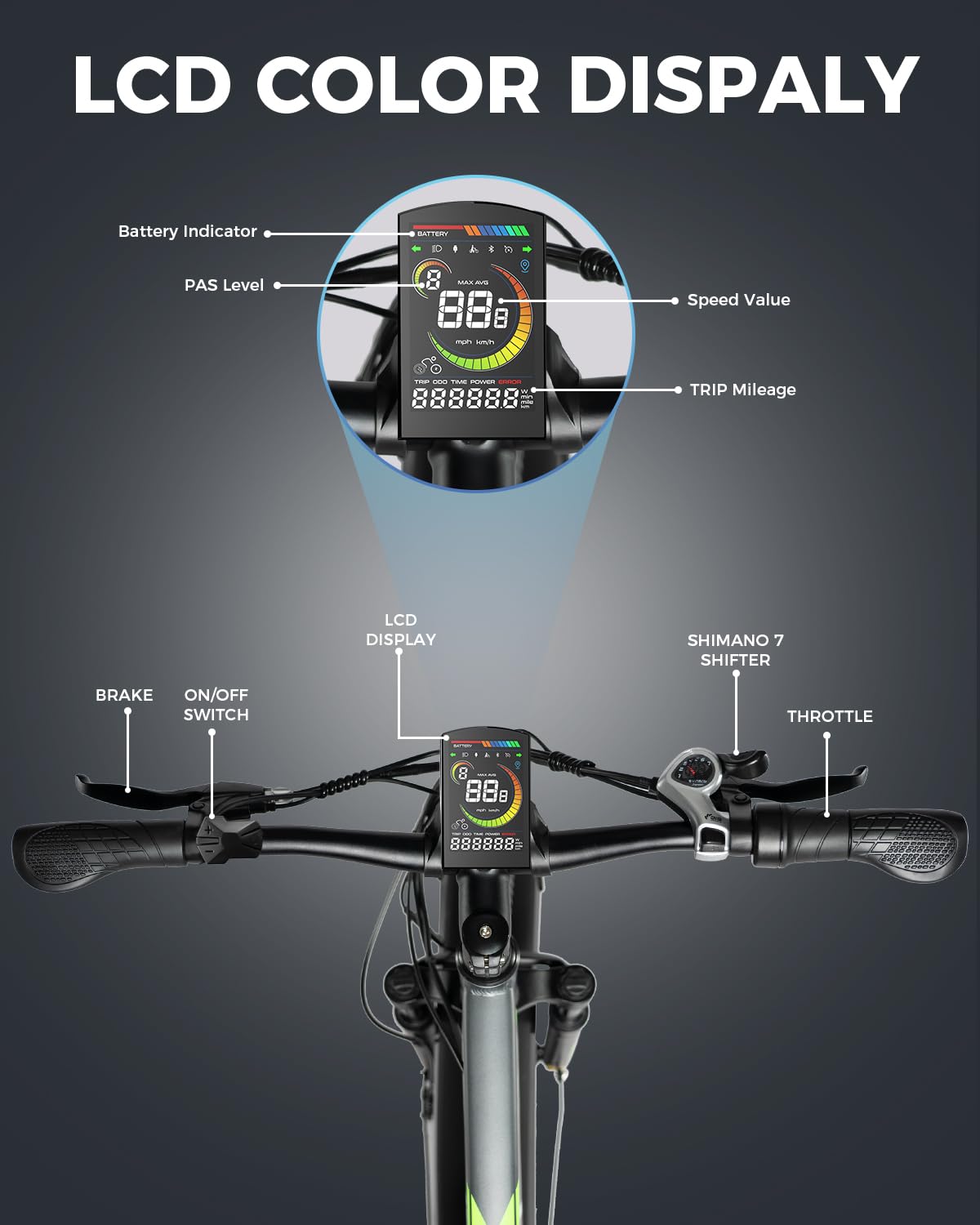 Suburban 1500W Peak Electric Bike for Adults - 25MPH 65Mile Range, 26