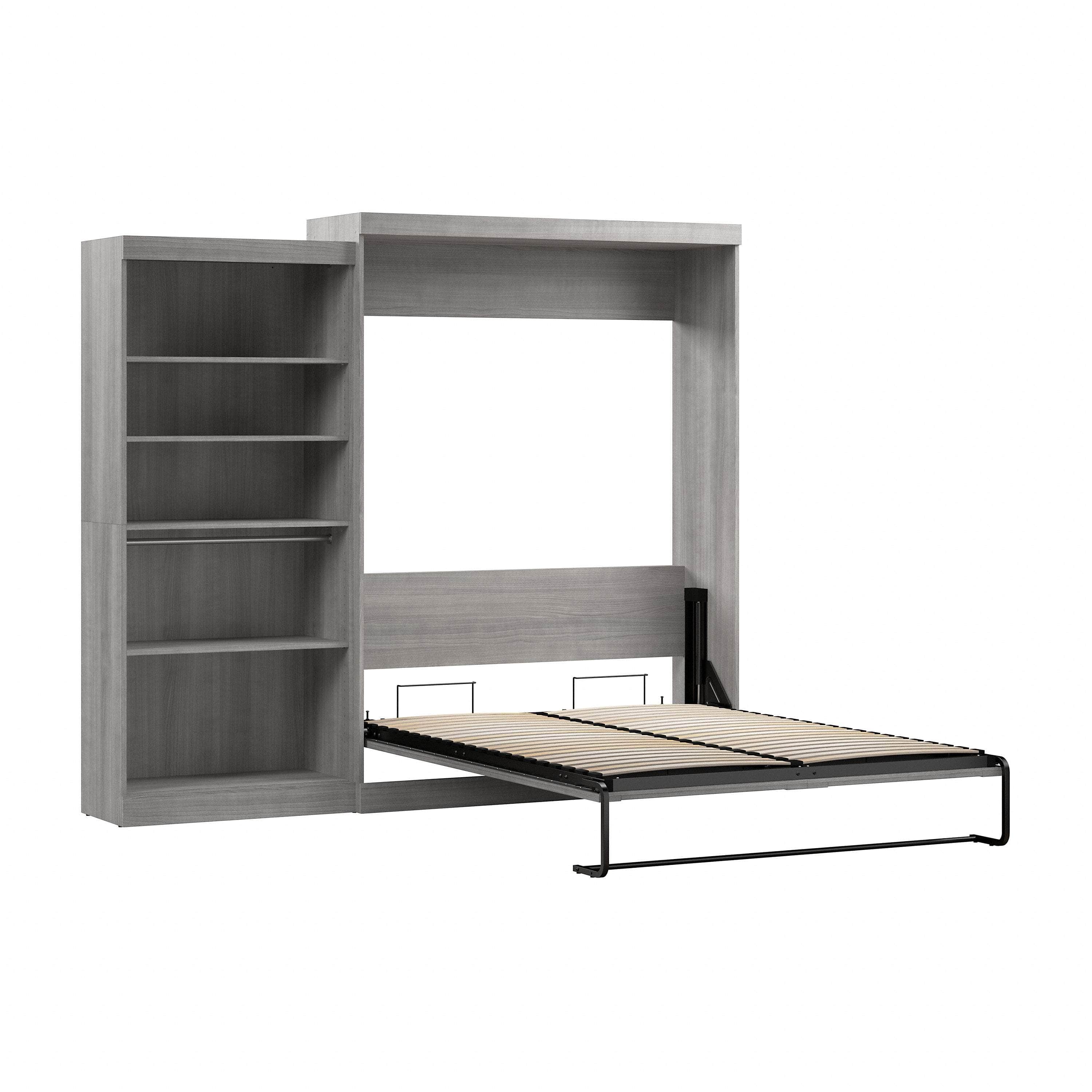 Pur Queen Murphy Wall Bed with Closet Organizer (101W) - 7 Color Options | Space-Saving Wall Bed for Small Apartments, Guest Rooms & Home Offices