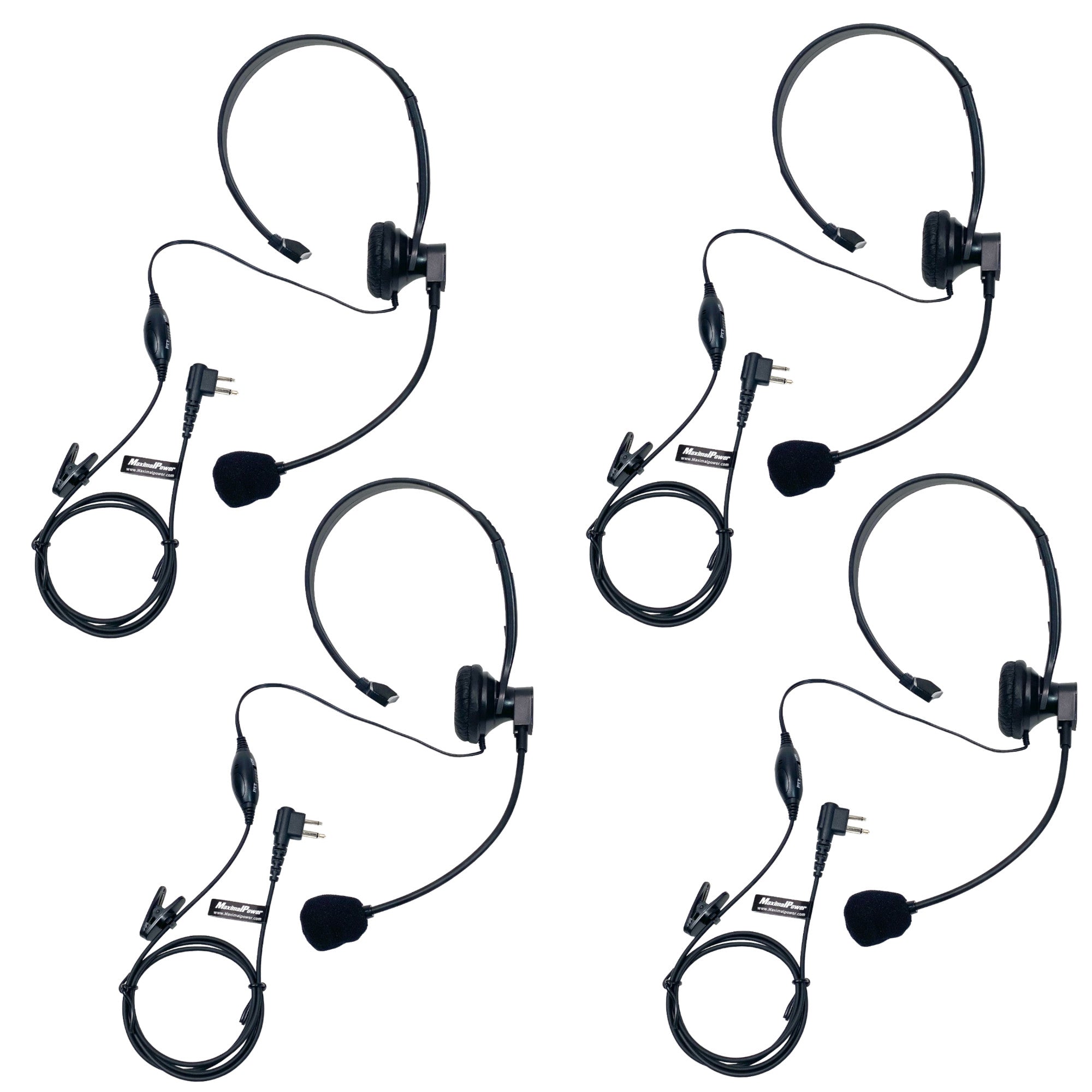 MaximalPower Overhead Headset with Boom Mic - PTT/VOX Microphone for Motorola CP200, CP200D, CLS1410, RDM2070D, RDV5100 Two-Way Radios - Ideal for Security, Construction & Warehouse Communication