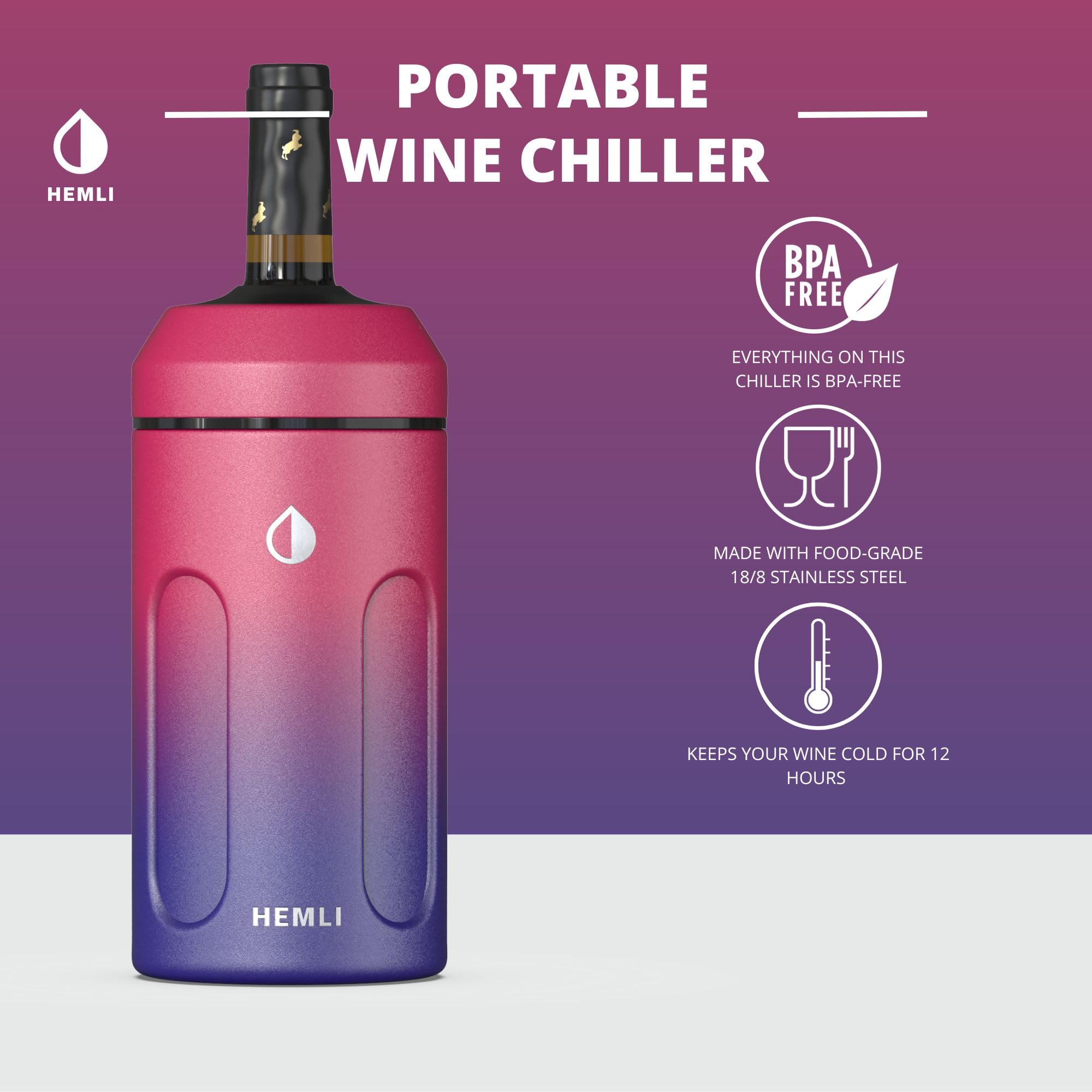 Premium Wine Bottle Insulator Sleeve & Chiller Cooler - Elegant Champagne Bottle Holder for Women | Perfect for Parties, Picnics & Gift Giving