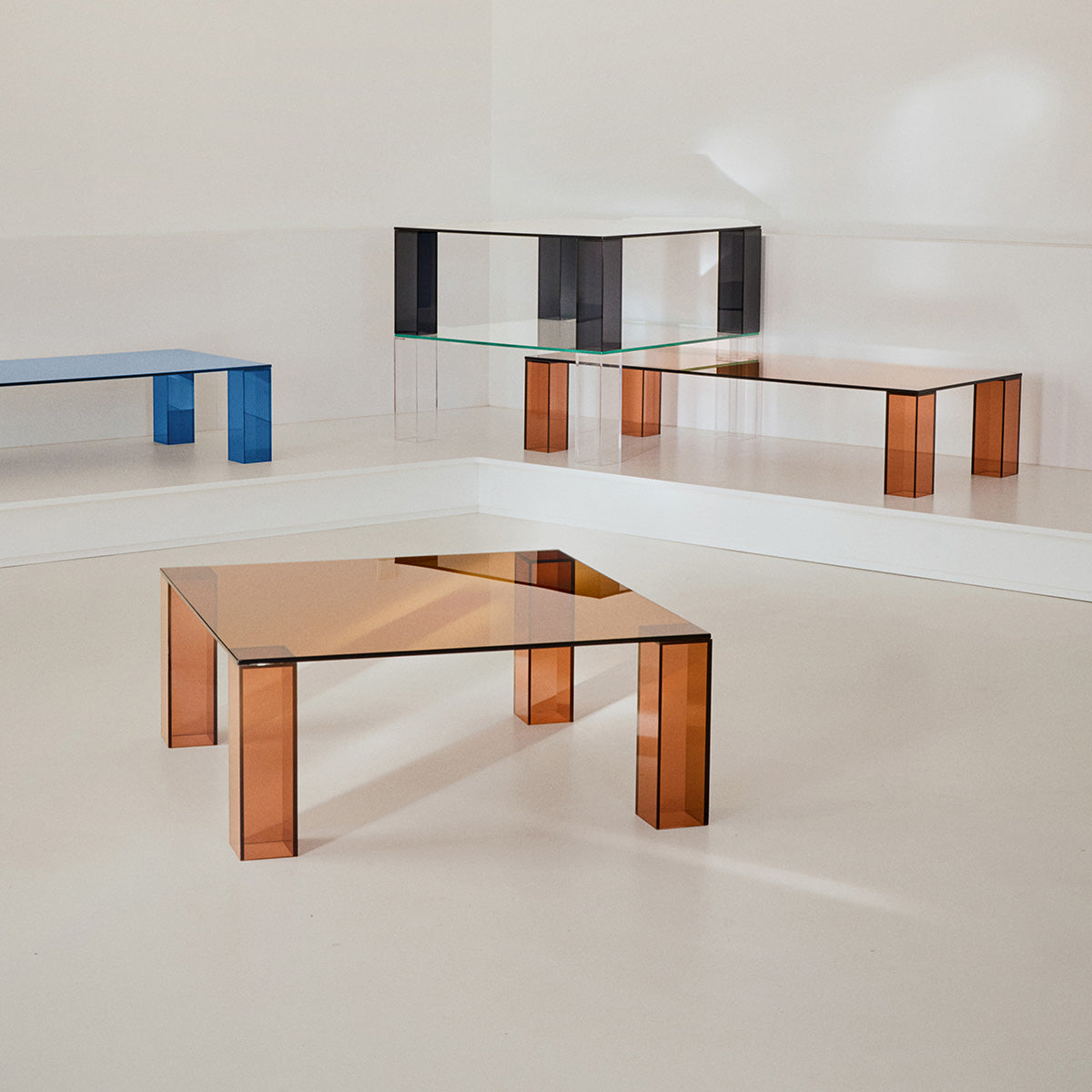 Modern Adularia Glass Rectangular Coffee Table - Stylish & Durable Living Room Centerpiece for Home Decor | Perfect for Small Spaces, Apartments & Contemporary Interiors