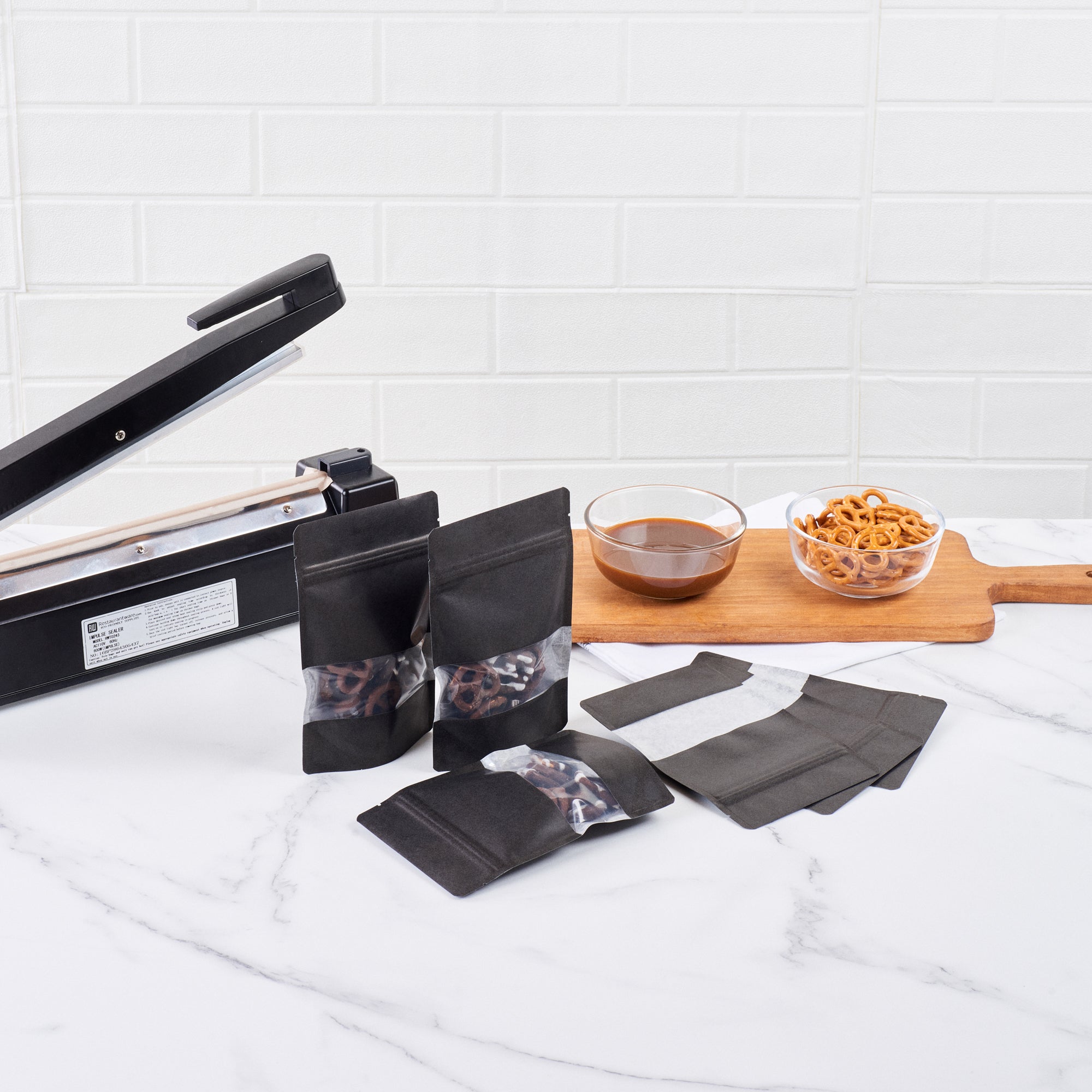 Black Plastic Small Window Bags with Heat Sealable Feature - 7