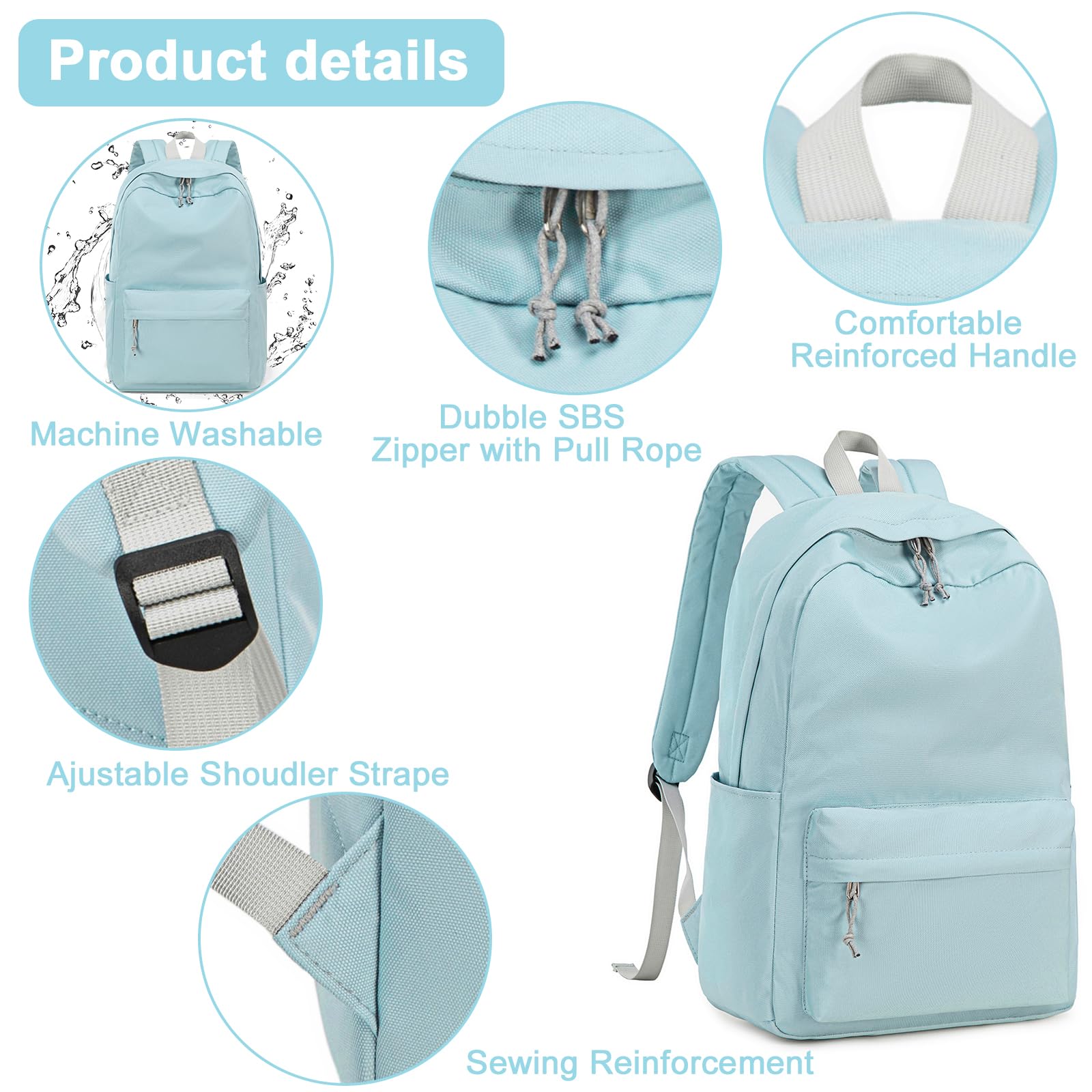 Stylish School Backpack for Teen Girls & Women - 15.6 Inch Laptop Backpack, Durable College Bookbag for Middle School, Travel, Work & Commuter Use - Perfect for Campus, Office & Daily Adventures