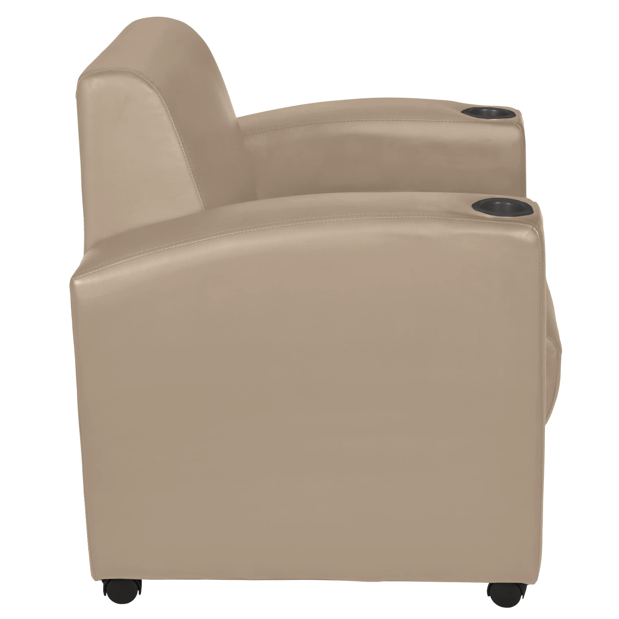 Regency Nova Tablet Arm Lounge Chair in Sand - Ergonomic Office & Conference Room Seating with Adjustable Writing Surface for Comfortable Work & Meetings