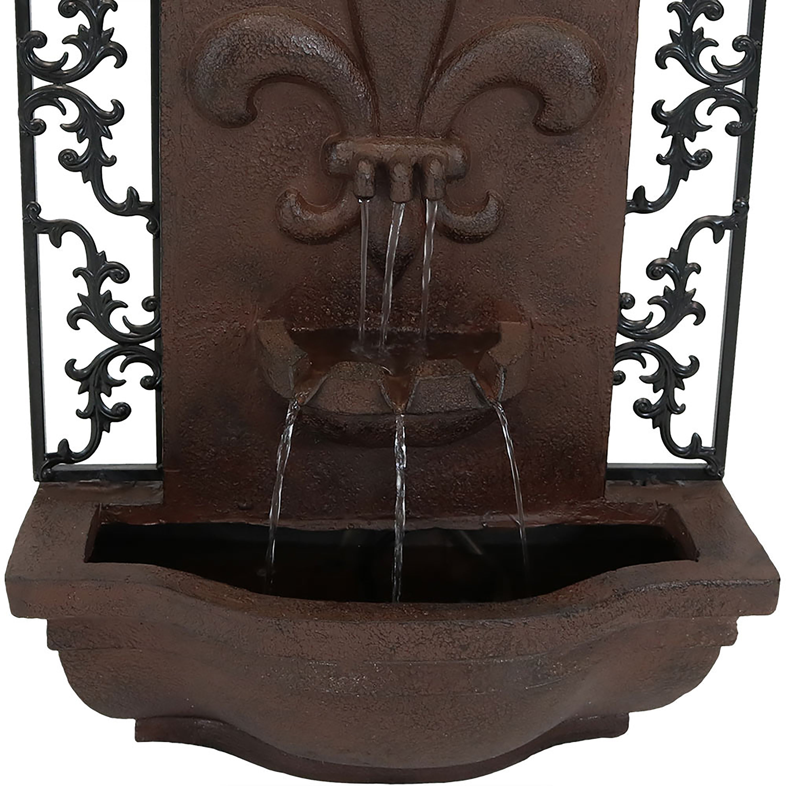 Elegant Sunnydaze French Lily Outdoor Wall Fountain with Submersible Pump - Perfect for Garden, Patio, and Backyard Decor