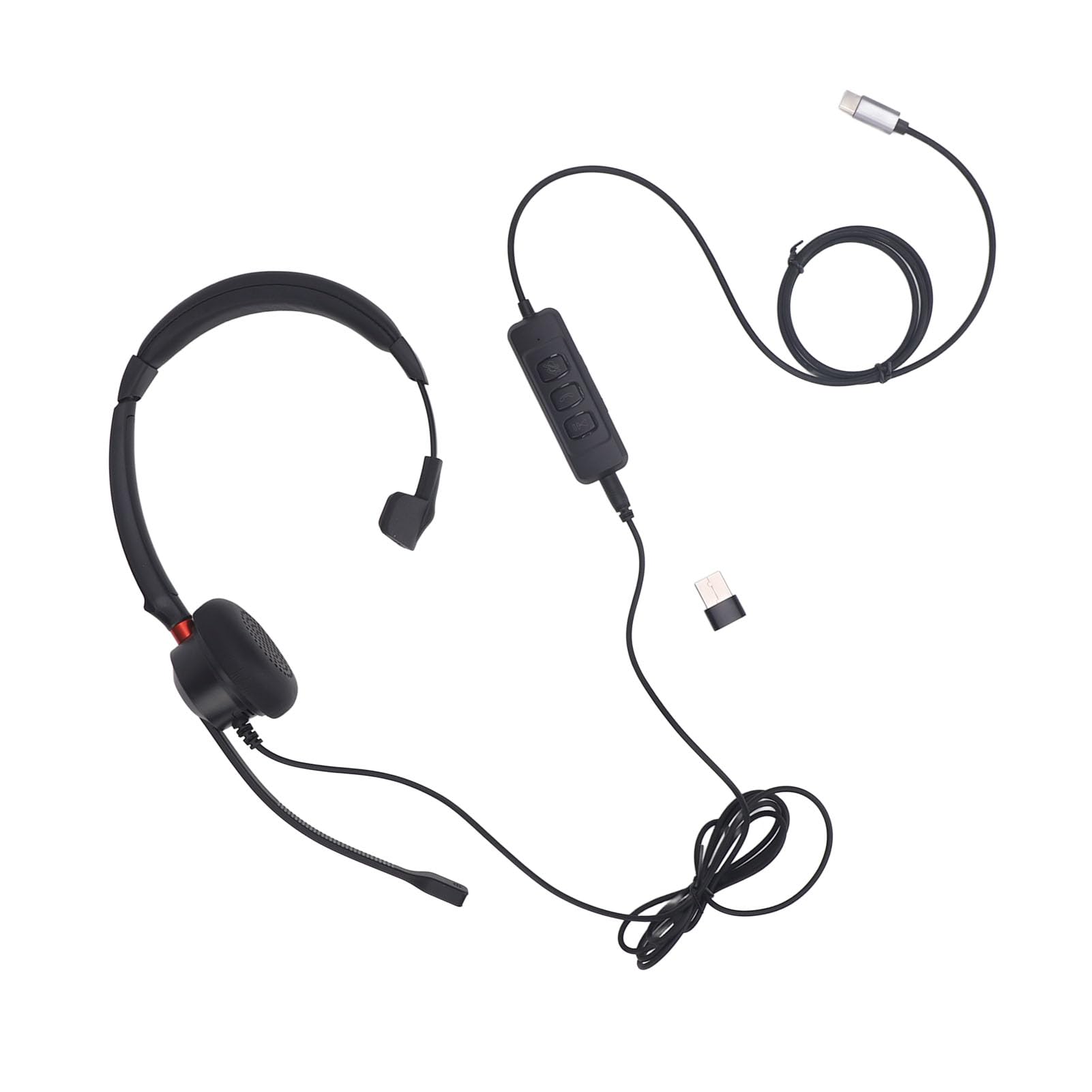 Noise Cancelling Office Headset with USB-C & USB - Ultra Comfortable Hands-Free Headphones for Clear Calls on Smartphone, PC & Laptop - Perfect for Remote Work, Online Meetings & Customer Service