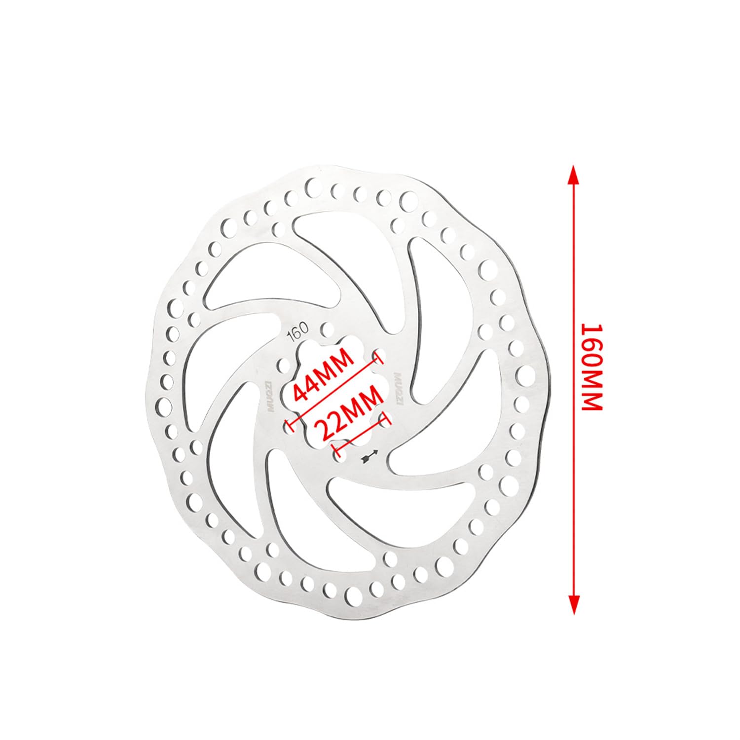 160mm Bike Disc Brake Rotor with 6 Bolts - Compatible with Road Bikes, Mountain Bikes, MTB & BMX - High-Performance Braking for Cycling, Commuting & Off-Road Adventures - Style A