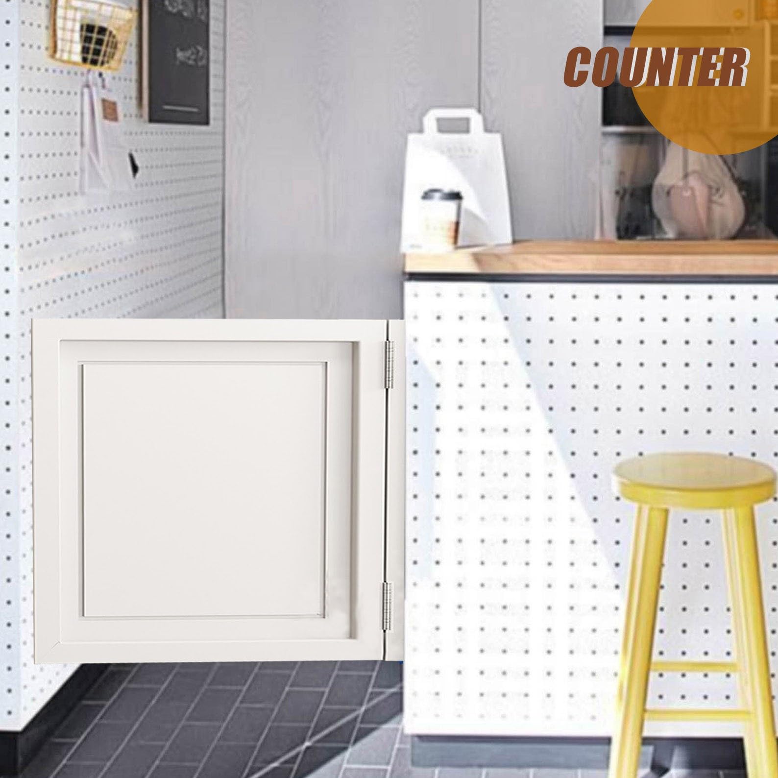 Western Style Solid Wood Swinging Doors for Kitchen & Cafe - 16