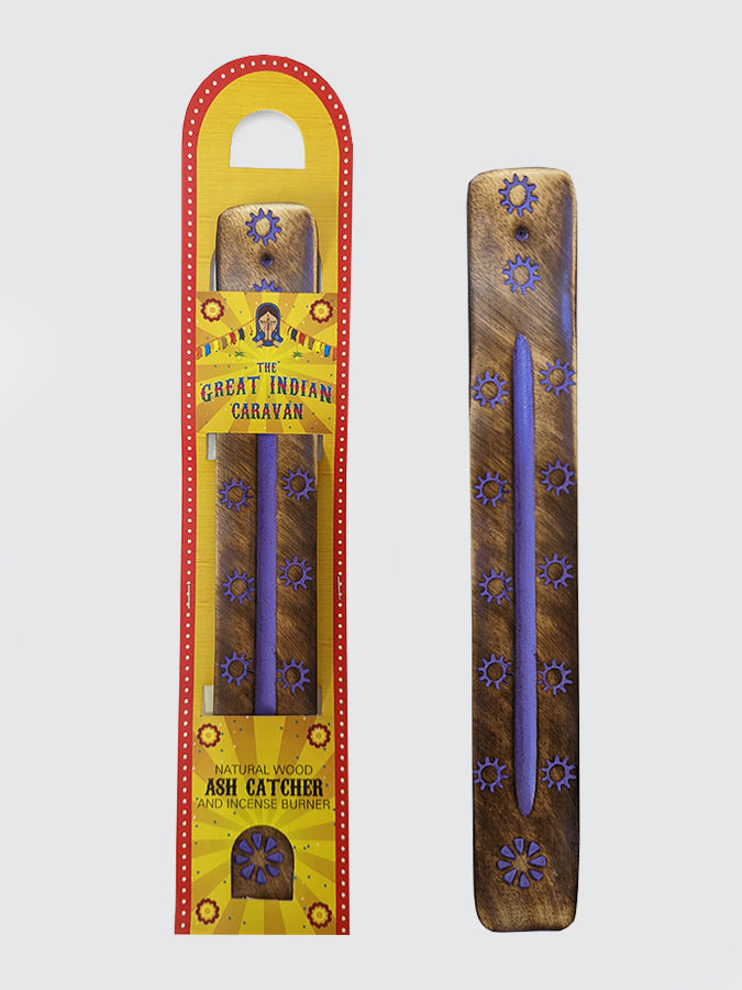 Namaste Wooden Incense Holder with Floral Design - Perfect for Yoga, Meditation & Home Decor