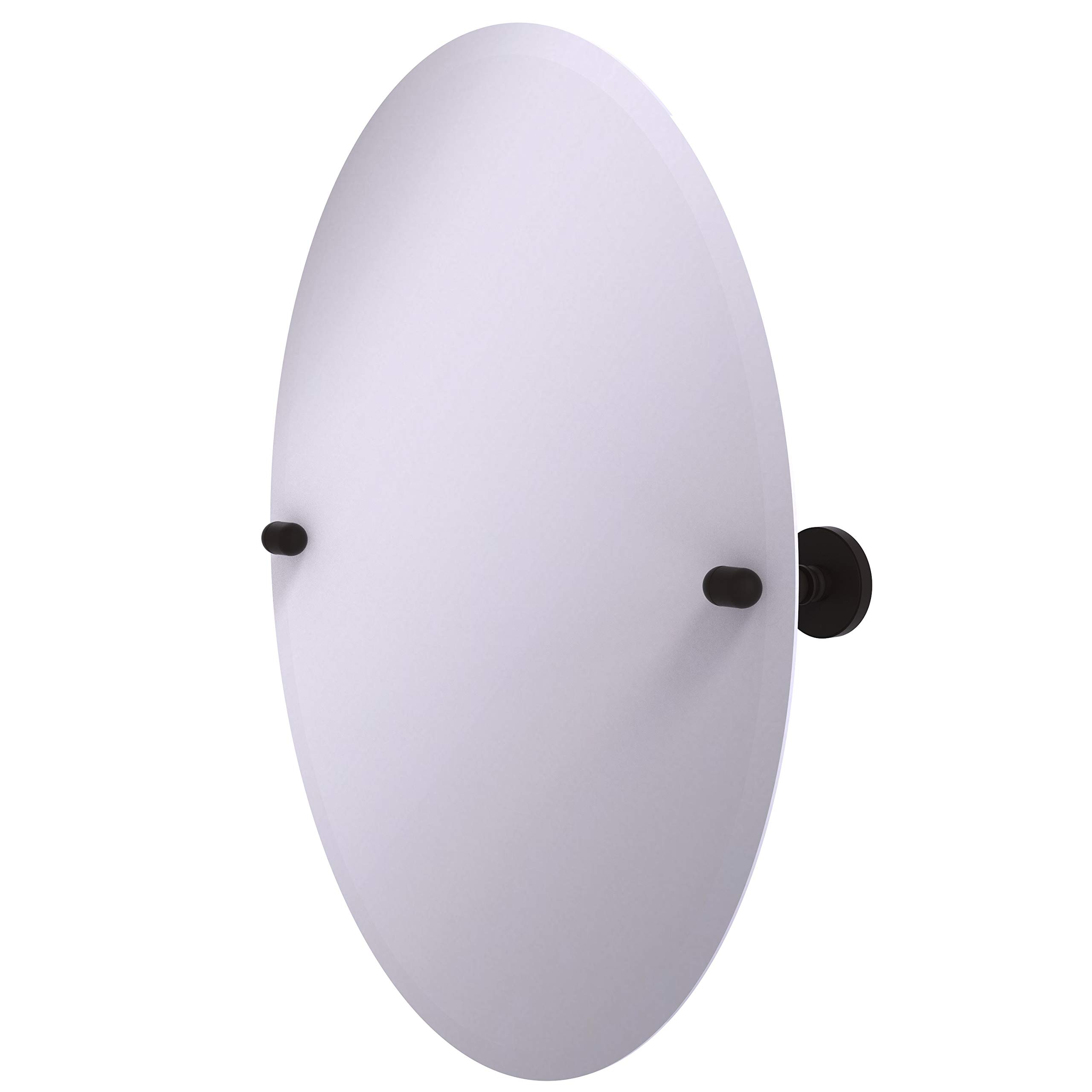 Allied Brass TA-91 Frameless Oval Tilt Beveled Edge Wall Mirror in Oil Rubbed Bronze - Perfect for Bathroom, Bedroom, and Entryway Decor