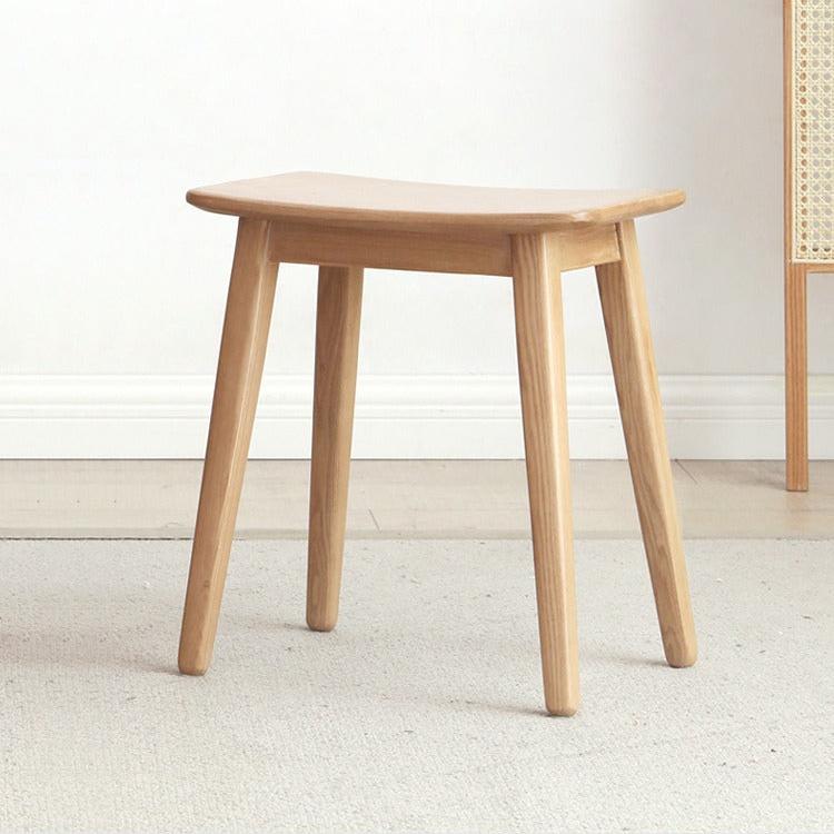 Modern Makeup Stool - Solid Oak & Ash Wood Vanity Seat for Dressing Table, Bedroom, and Salon | Elegant & Durable Beauty Furniture