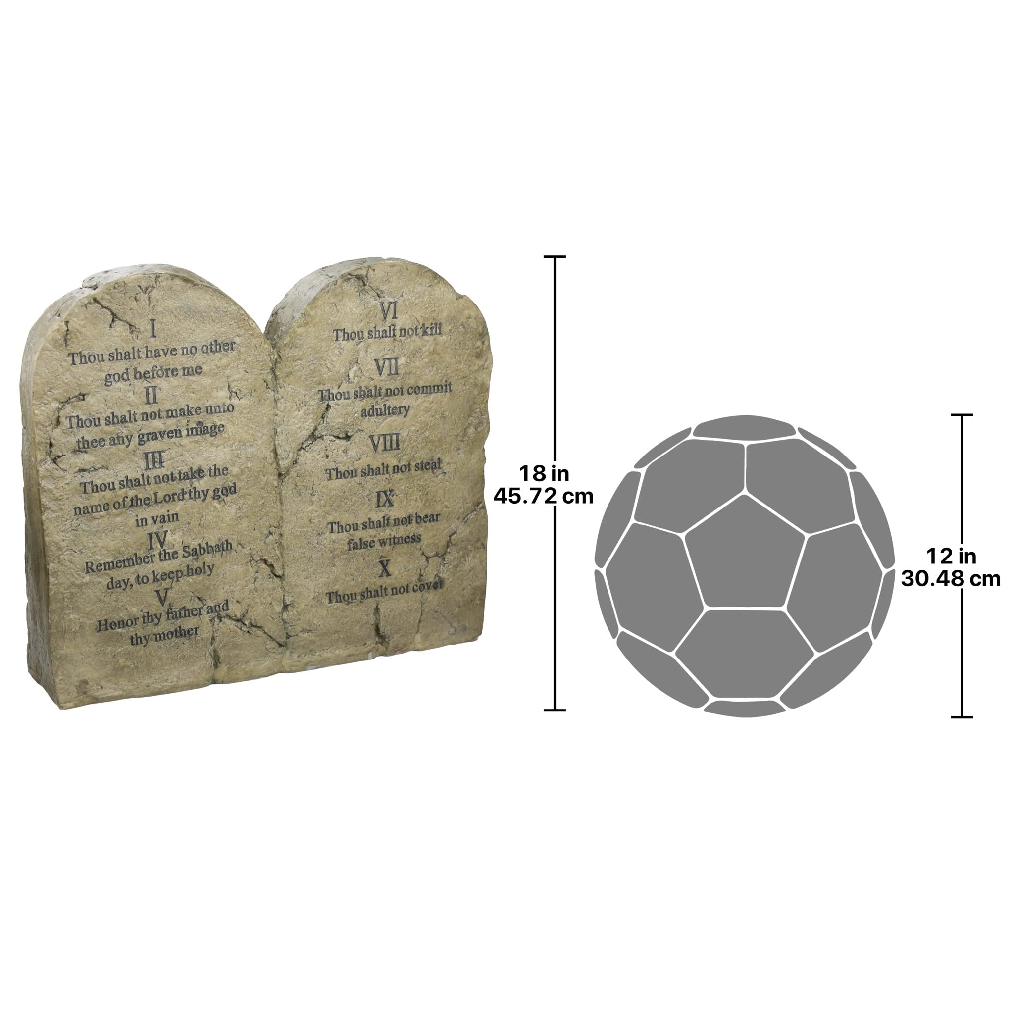 Design Toscano Ten Commandments Religious Wall Art - Handcrafted Biblical Sculptural Tablet for Home Decor, Church, or Office Inspiration