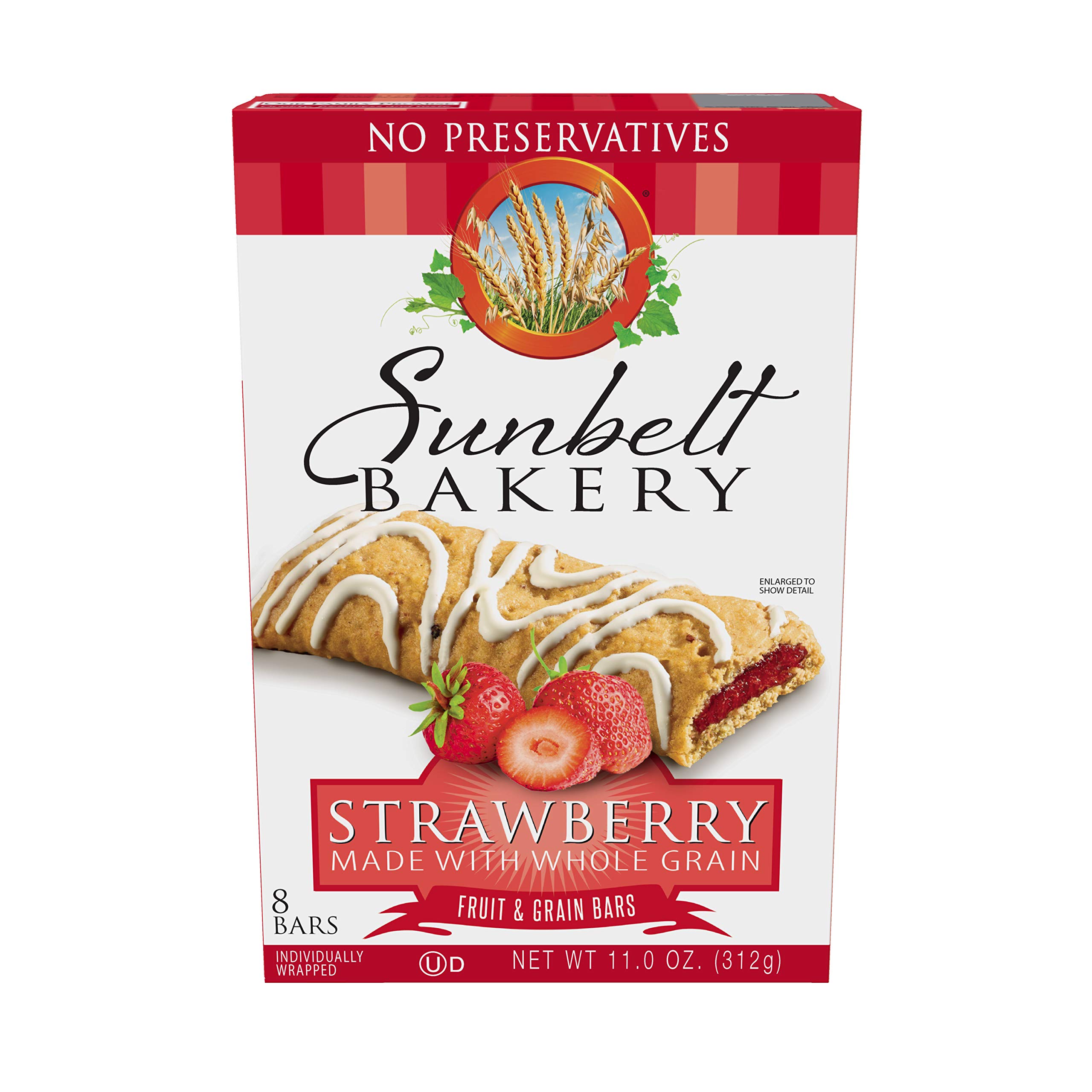 Sunbelt Strawberry Fruit Grain Bars 8-Pack - Healthy Snacks for On-the-Go