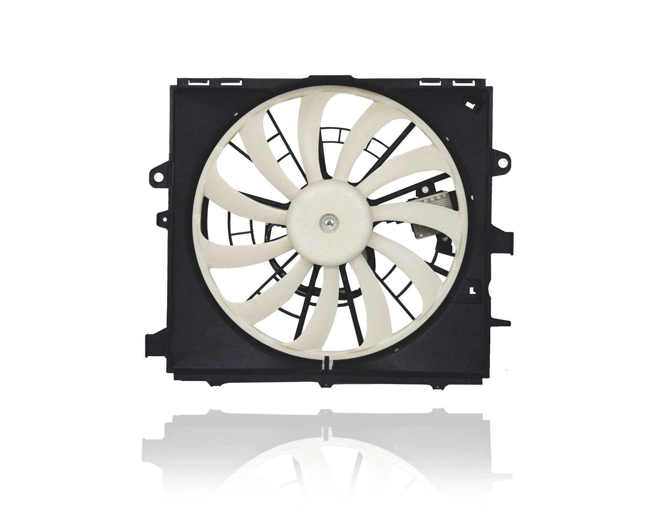 Engine Cooling Fan Assembly Compatible with 2013-2014 Cadillac ATS Sedan 2.0L/2.5L/3.6L & 2015 Coupe 3.6L - Direct Replacement for OEM 22966146 - Perfect for Overheating Prevention & Summer Driving