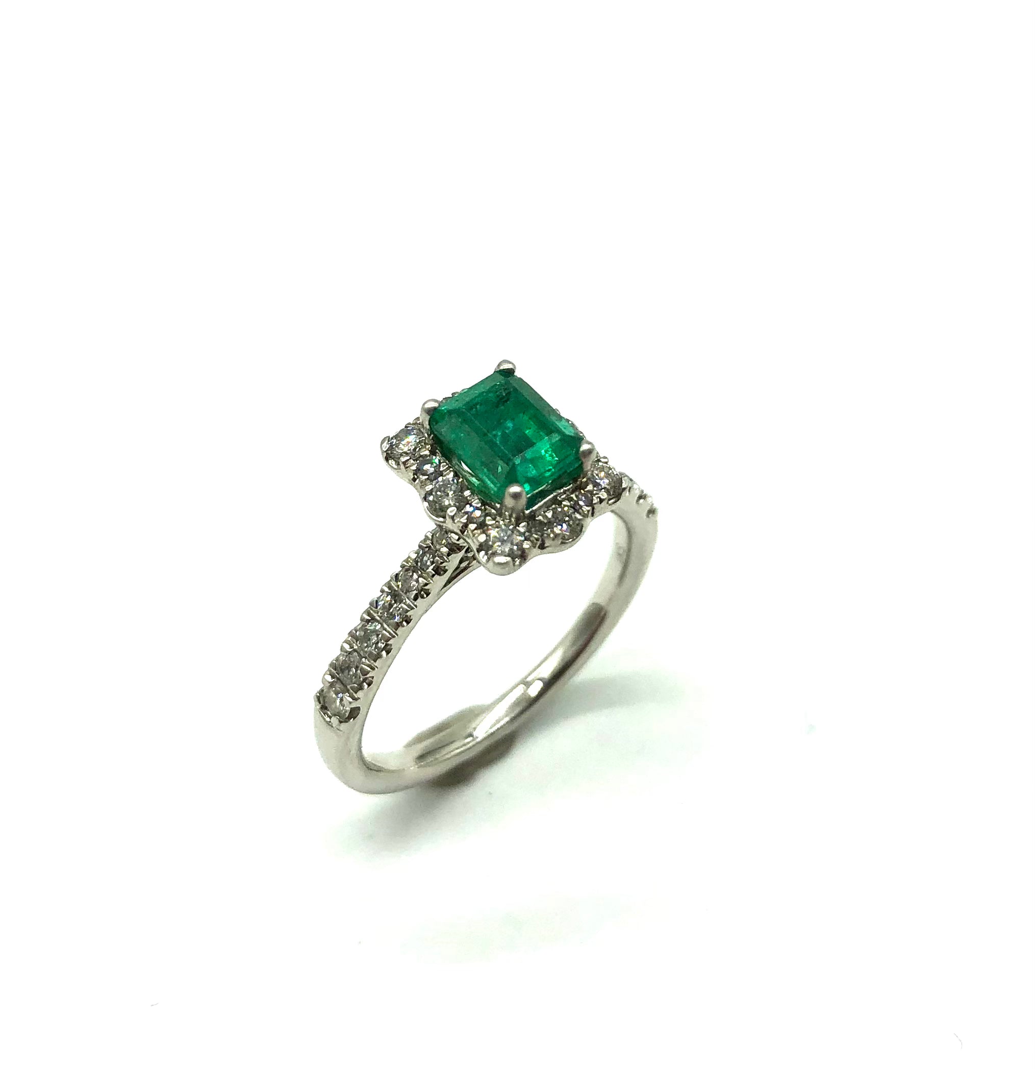 95 Point Emerald & 37ptw Diamond Ring - Elegant 14K Gold Engagement Ring for Women, Perfect for Weddings, Anniversaries & Special Occasions