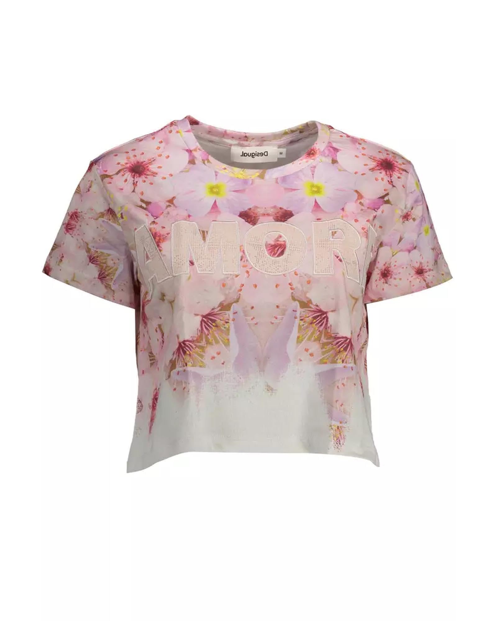 Desigual Women's Graphic Print Short Sleeve T-Shirt - Casual Cotton Tee for Everyday Wear, Street Style & Summer Outfits