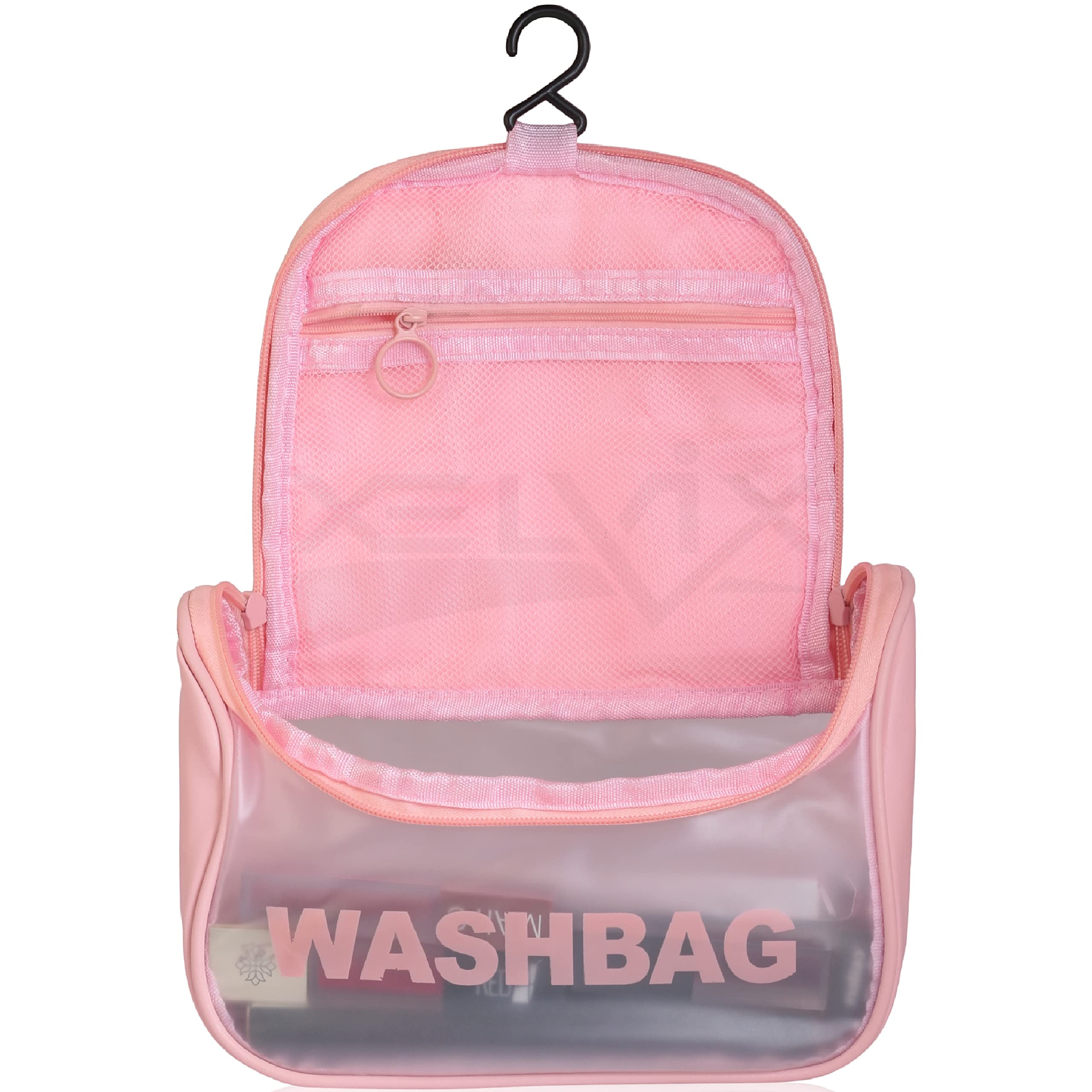 Xelvix Waterproof Zippered Cosmetic Organizer Bag for Women - Travel Makeup Pouch for Cosmetics, Brushes & Accessories (13.5cm, Pink) | Perfect for Travel, Gym & Daily Use