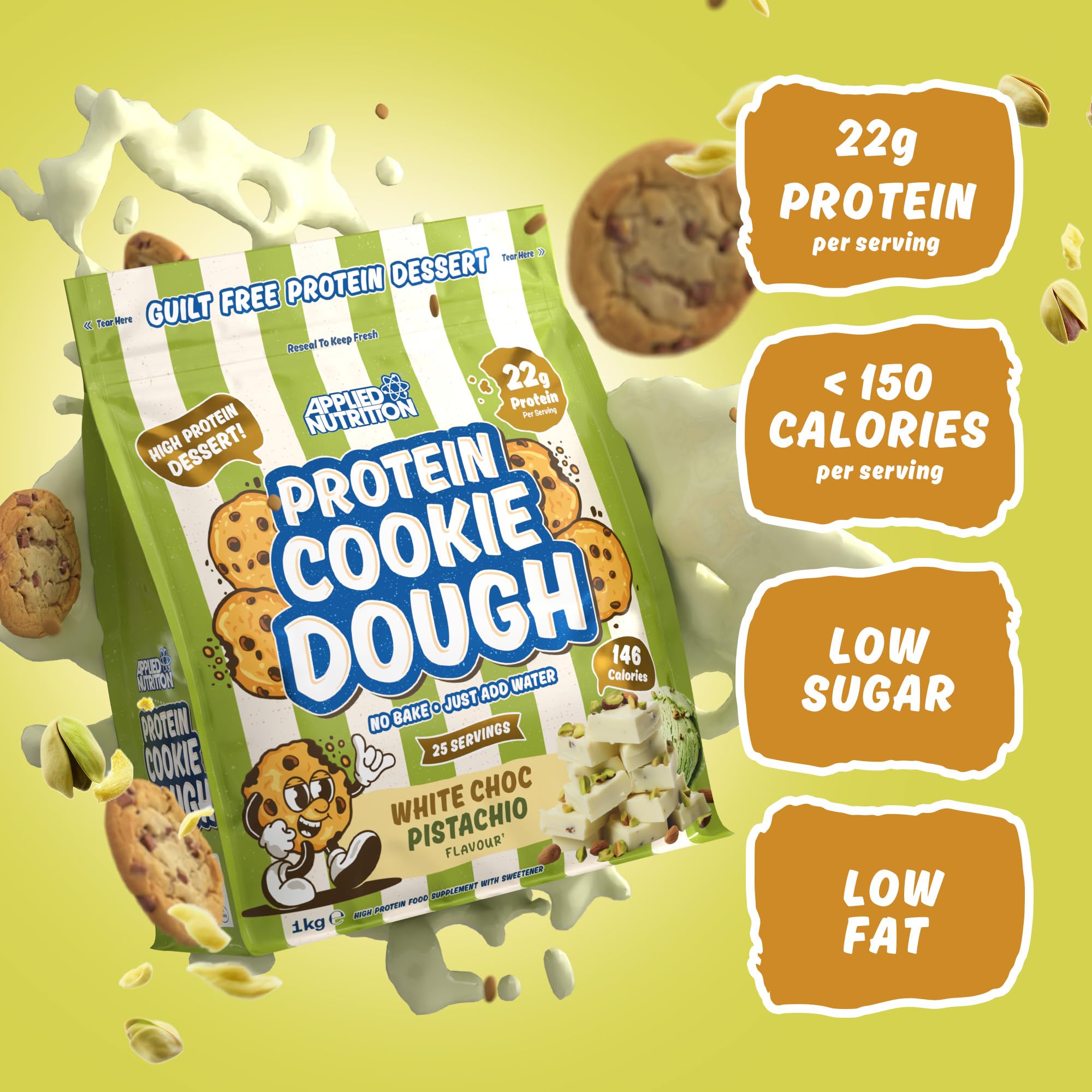 Applied Nutrition Protein Cookie Dough 1kg - High Protein Snack for Fitness & Weight Loss | Perfect for Post-Workout Recovery & Healthy Dessert