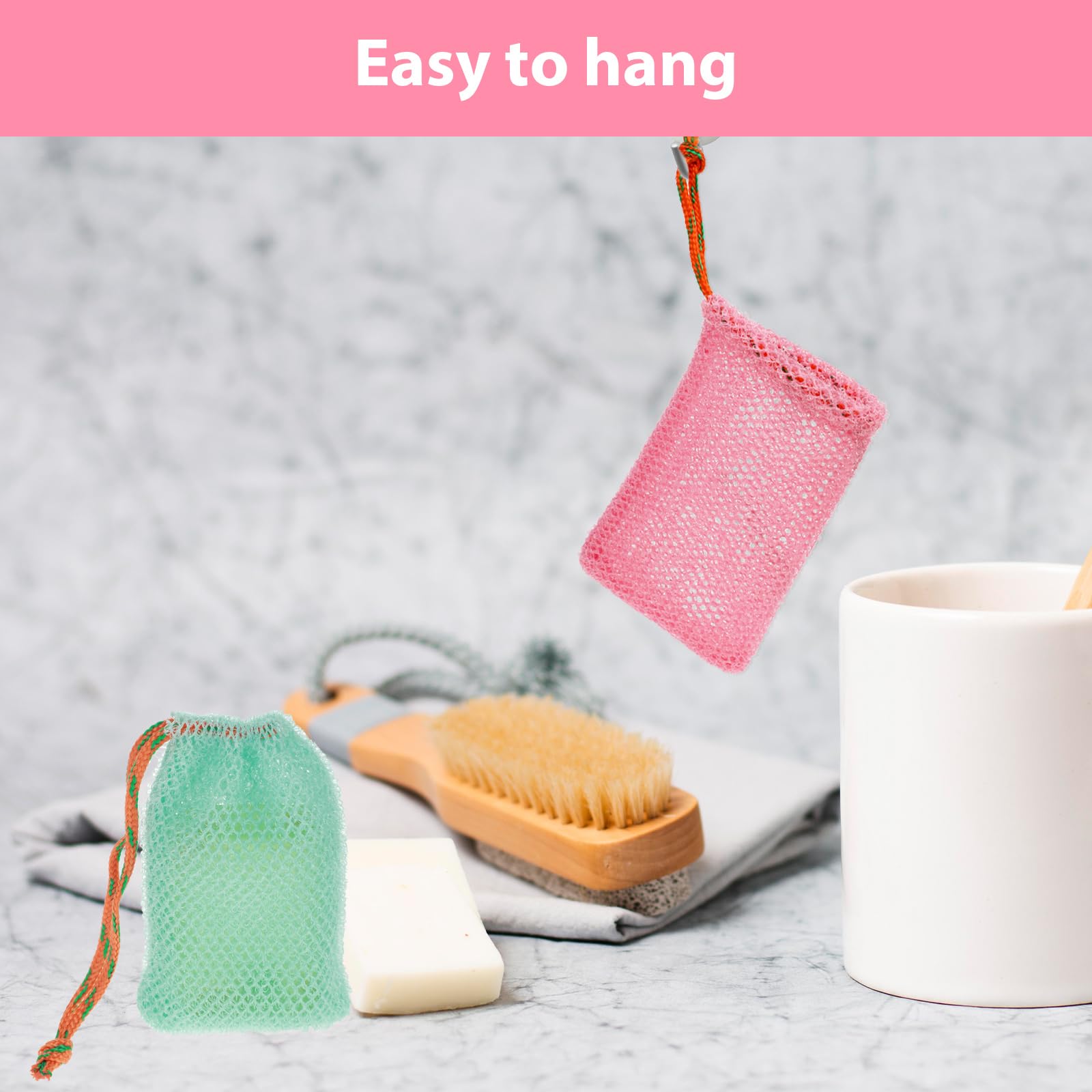 4 Pack Exfoliating Mesh Soap Pouches - Reusable Foam Net Soap Saver Bags with Drawstring for Bath & Shower | Gentle Skin Cleansing, Travel-Friendly & Eco-Friendly Bath Accessories (Multicolor) - Perfect for Sensitive Skin, Spa Days & Sustainable Living