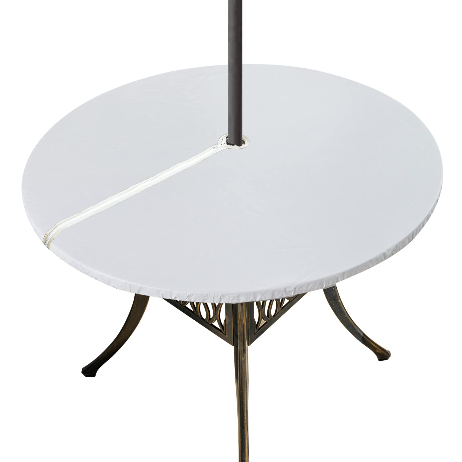 Waterproof Round PVC Tablecloth with Zipper & Umbrella Hole - 40