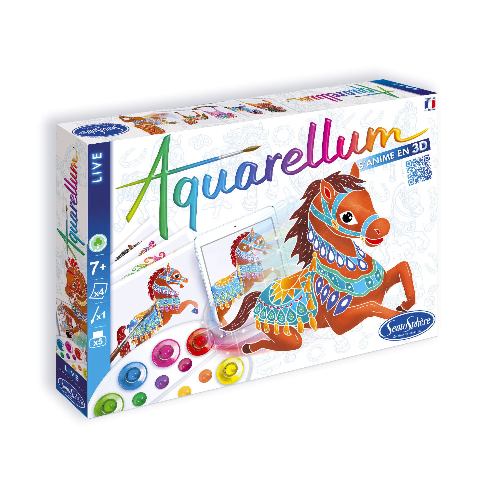 Aquarellum Live Painting Kit for Horses - Watercolor Art Set for Kids & Adults - Creative DIY Painting Activity for Home, School & Gifts