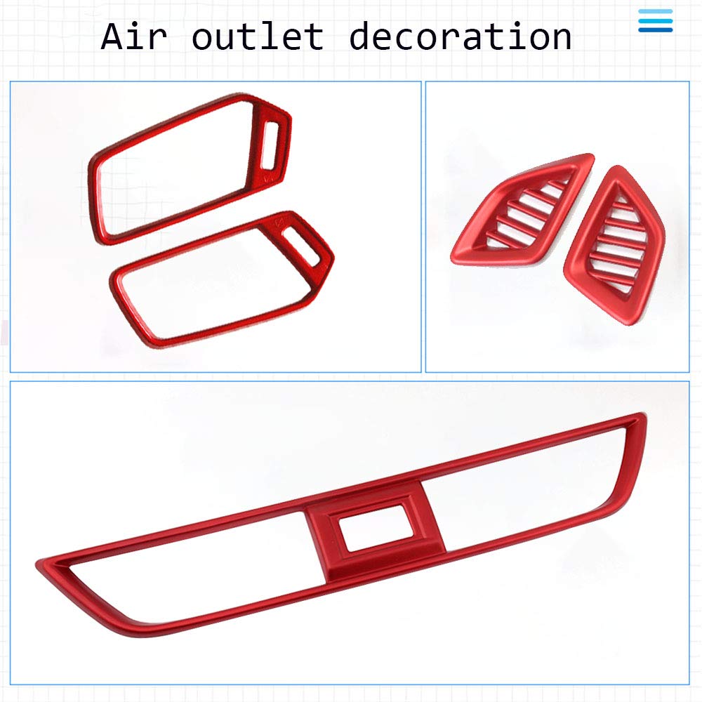 ABS Plastic Car Center Console Air Vent Trim Cover - Interior Decoration Accessory for Honda 10th Gen Accord 2018-2022 Models (Red) | Upgrade Your Car Interior & Protect Air Vents from Dust