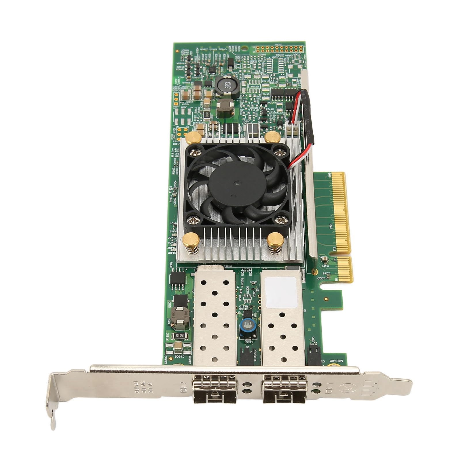 Jectse Dual Port SFP PCIe X8 10Gbps Ethernet Network Adapter Card with Cooling Fan - High-Speed Converged Network Solution for Servers, Workstations & Data Centers - Perfect for Cloud Computing, Virtualization & High-Performance Networking
