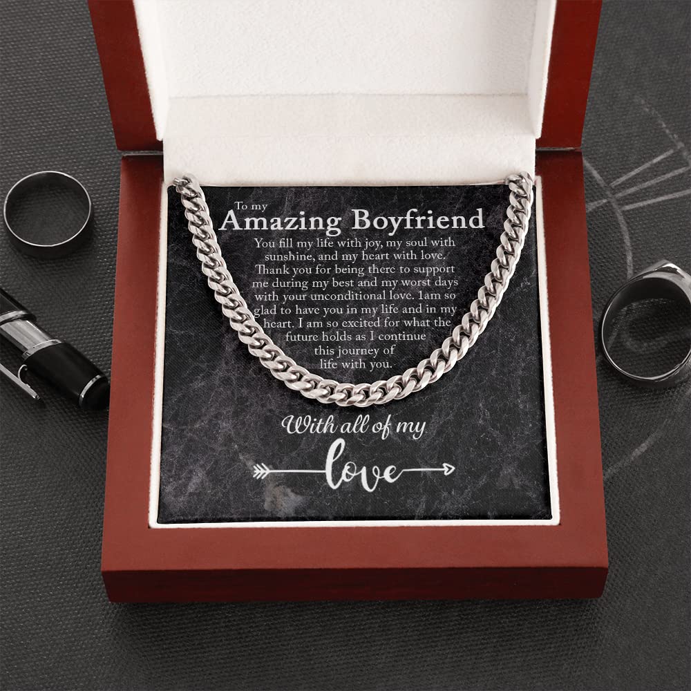 Stylish Cuban Link Chain Necklace for Men - Perfect Boyfriend Gift & Sentimental Jewelry for Anniversaries, Birthdays & Special Occasions