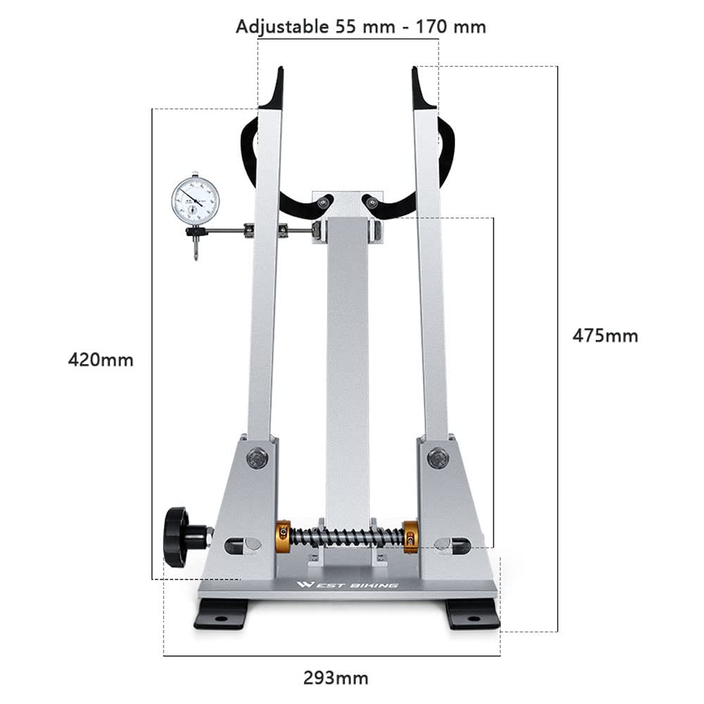 Daoco Bike Wheel Truing Stand with Precision Gauge - Professional Wheel Alignment Tool for MTB, Road Bike, BMX - Perfect for Home Mechanics & Bike Shops