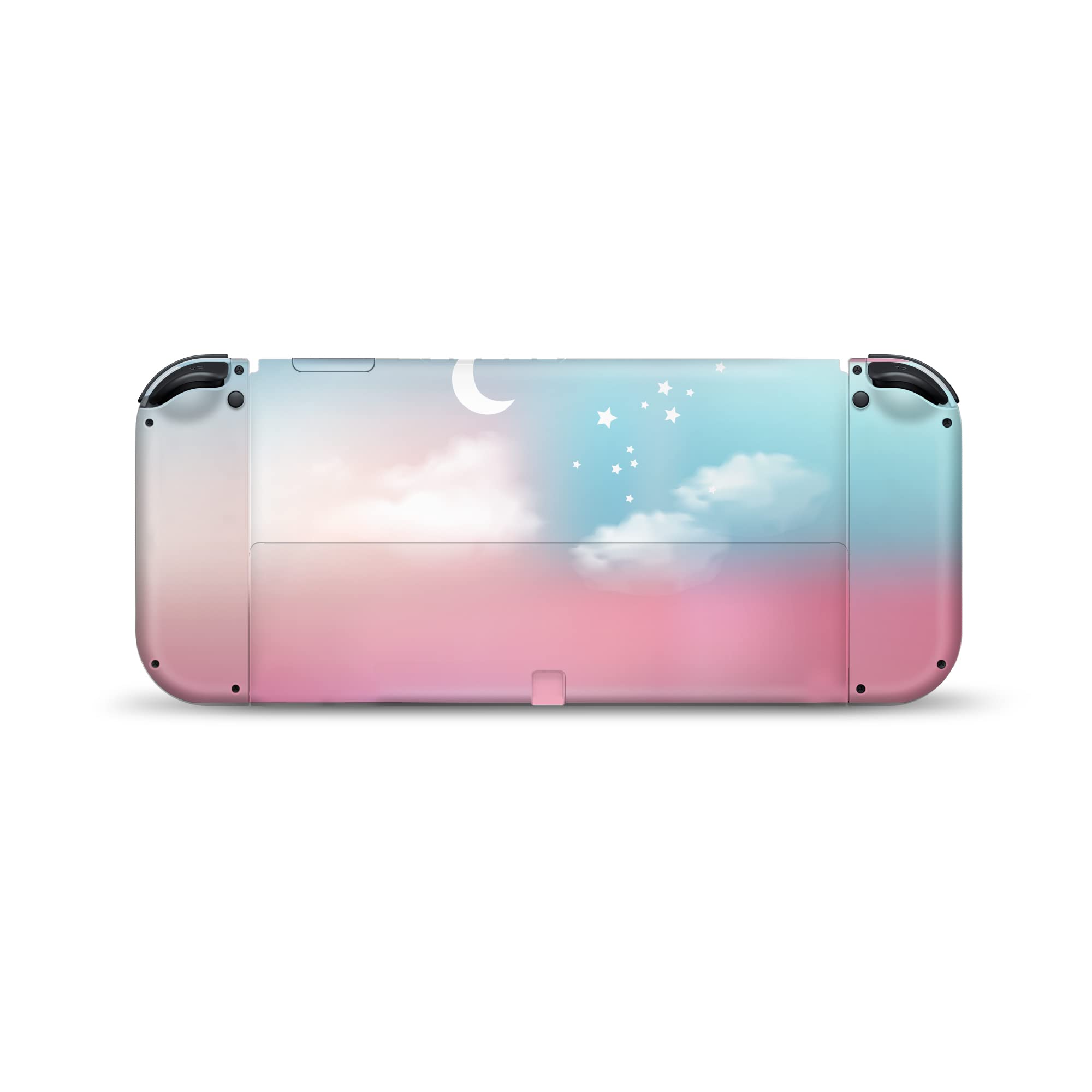Cute Kawaii Clouds Design 3M Vinyl Full Wrap Decal Skin for Nintendo Switch OLED - Premium Protective Cover with Anti-Slip Grip, Perfect for Gaming Enthusiasts & Collectors