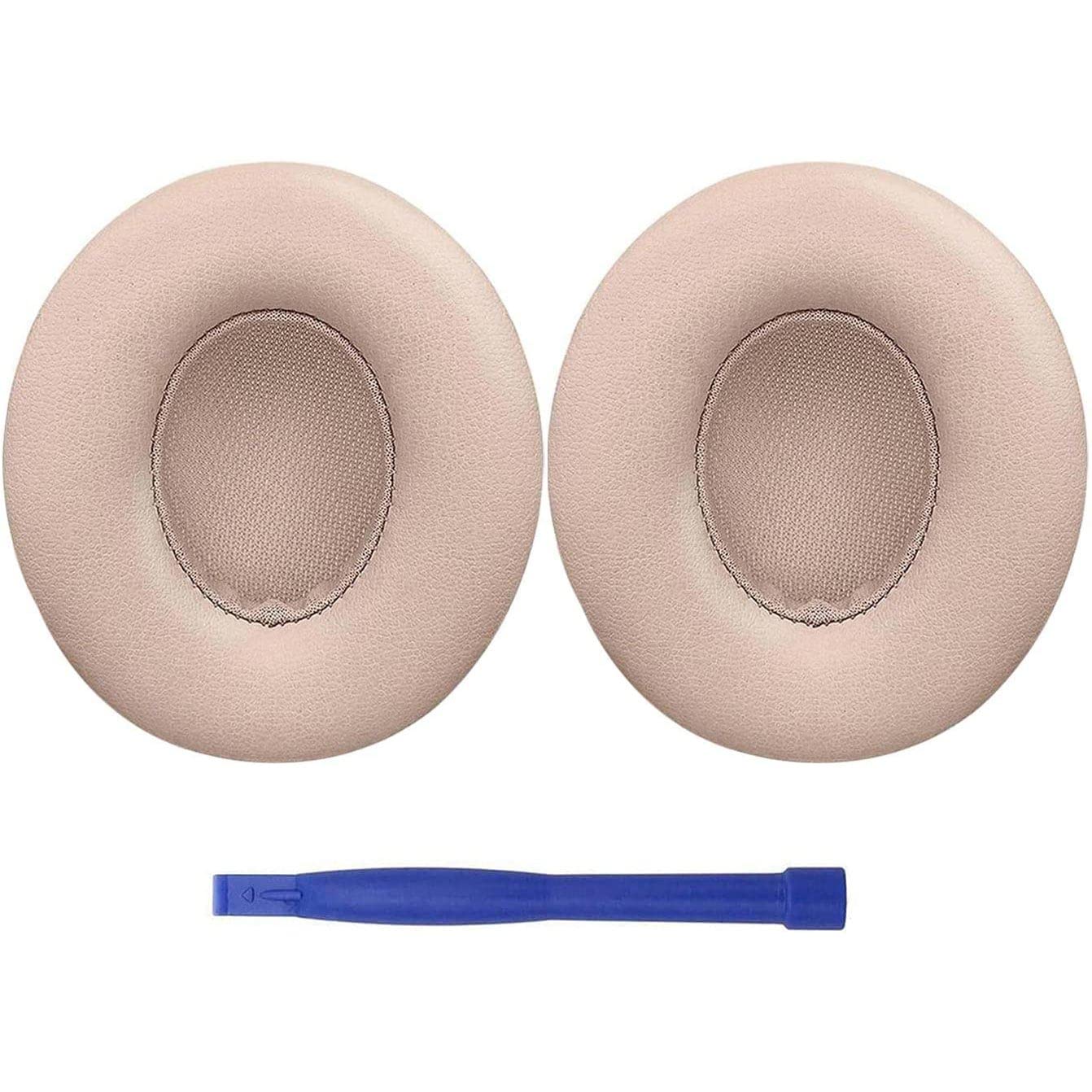 Beats Solo 3 Wireless Ear Pads Replacement - Premium Protein Leather Memory Foam Cushions for Solo 3 & Solo 2 Wireless Headphones (Champagne) | Comfort Upgrade for Long Listening Sessions, Gaming & Travel