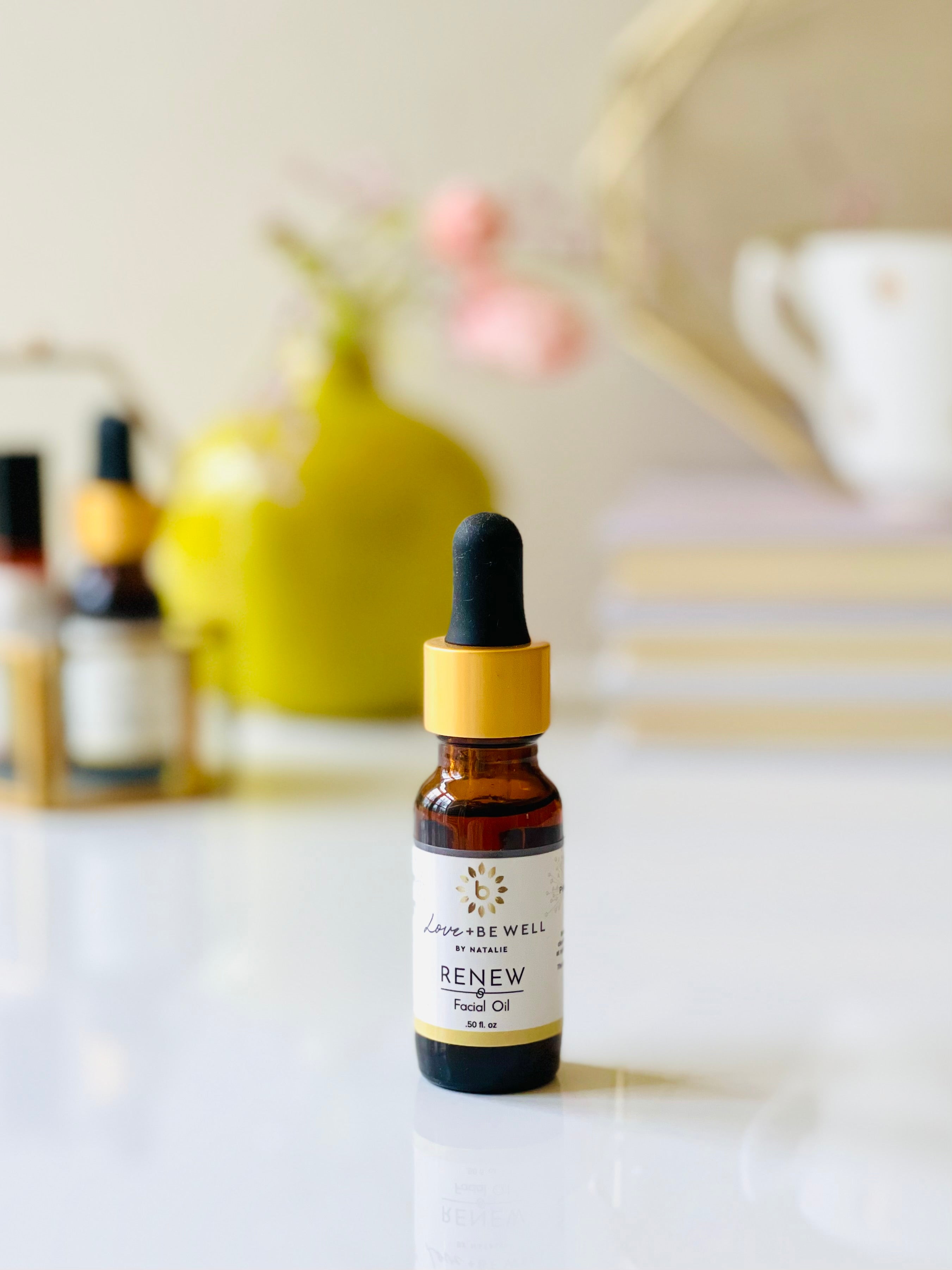 Organic Renew Facial Oil for Glowing Skin - Anti-Aging & Hydrating Face Oil with Vitamin E - Perfect for Night Routine & Dry Skin Care