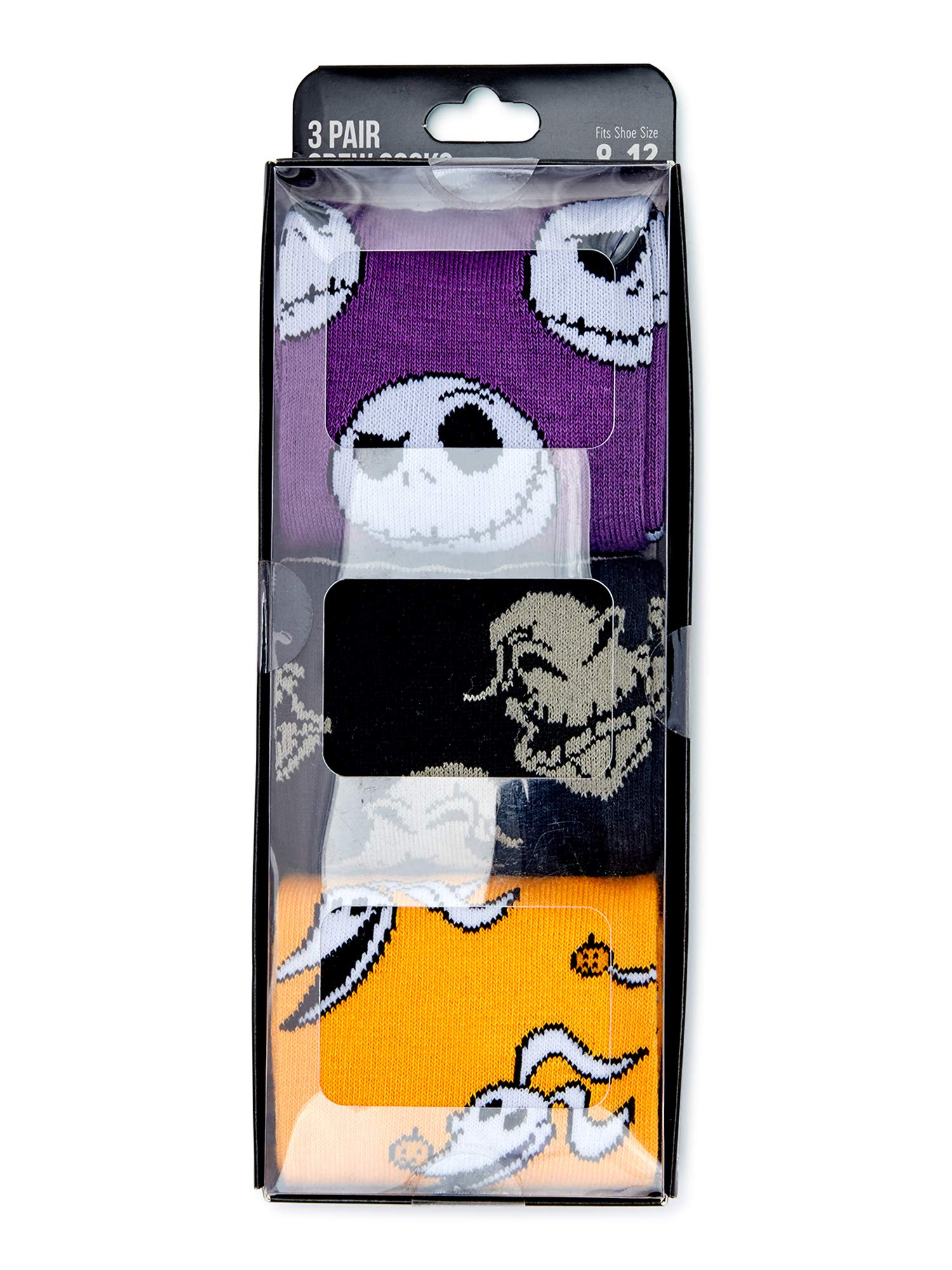 Nightmare Before Christmas Men's 3-Pack Crew Socks | Halloween & Christmas Themed Socks for Cosplay, Gift Giving & Holiday Outfits