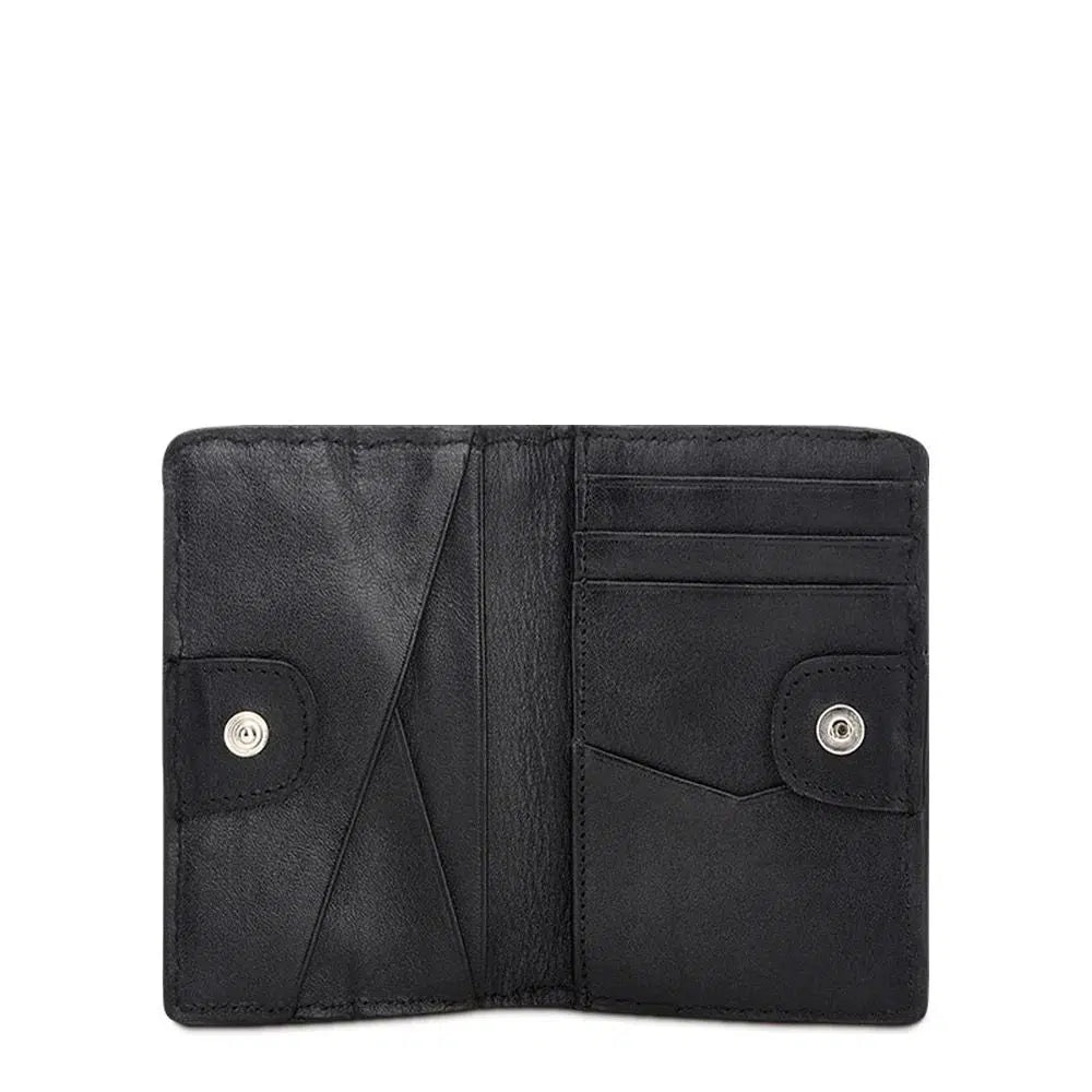 B3007MA Cuadra Black Casual Stingray Bifold Wallet for Men - Slim RFID Blocking Leather Wallet for Everyday Use & Travel