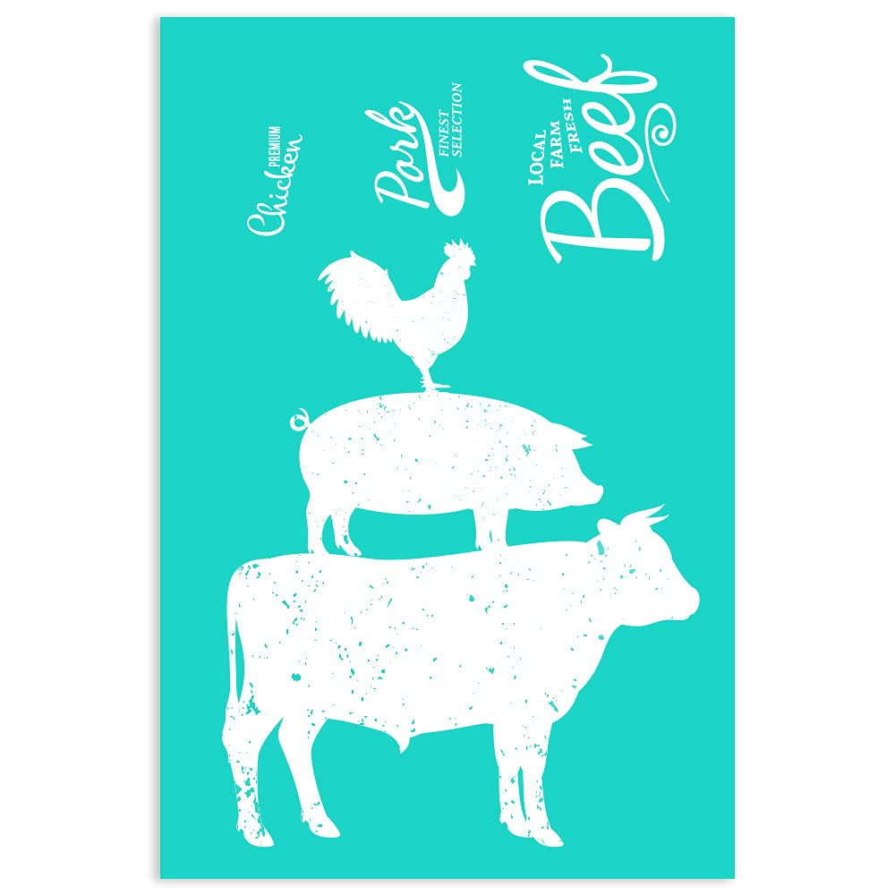 Farmhouse Chalk Stencils for DIY Crafts - 12x18 Inch Reusable Self-Adhesive Mesh Transfers for Chalk Paste & Paint (Perfect for Home Decor, Signs, Wood Projects & Wall Art)