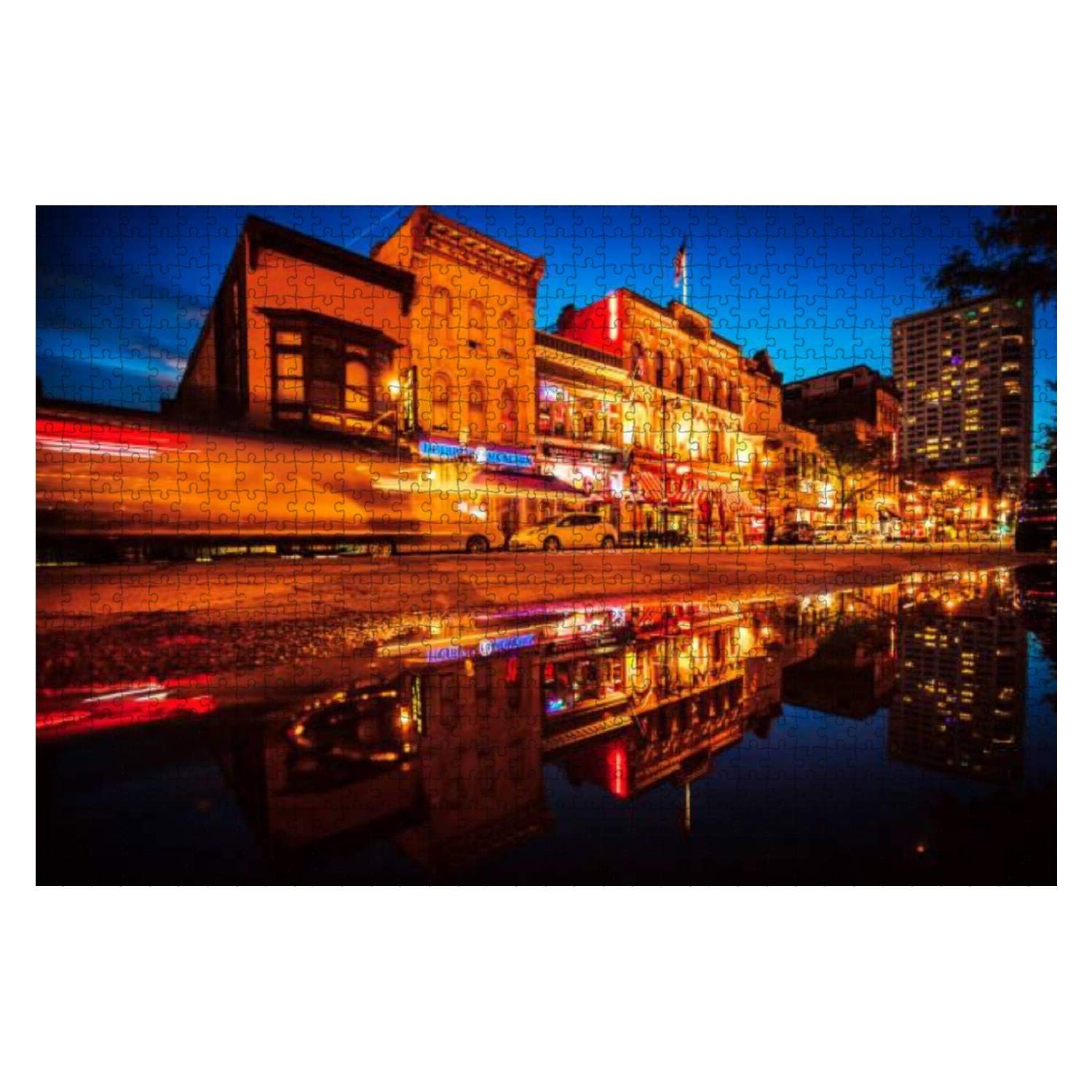 1000-Piece Wooden Jigsaw Puzzle - Historic Old World Third Street Milwaukee Scene | Educational DIY Puzzle for Kids & Adults | Stress Relief Gift, Home Decor, Family Game Night Activity