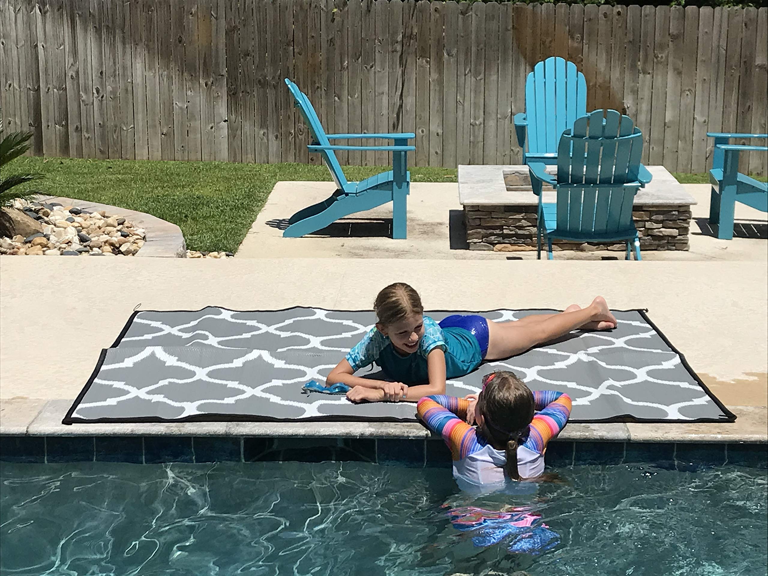 Eco-Friendly Recycled Plastic Outdoor Mat - Waterproof & Lightweight for Beach, Camping, Picnics, Sand, RV Travel & Backyard Use | Sustainable & Portable Ground Cover