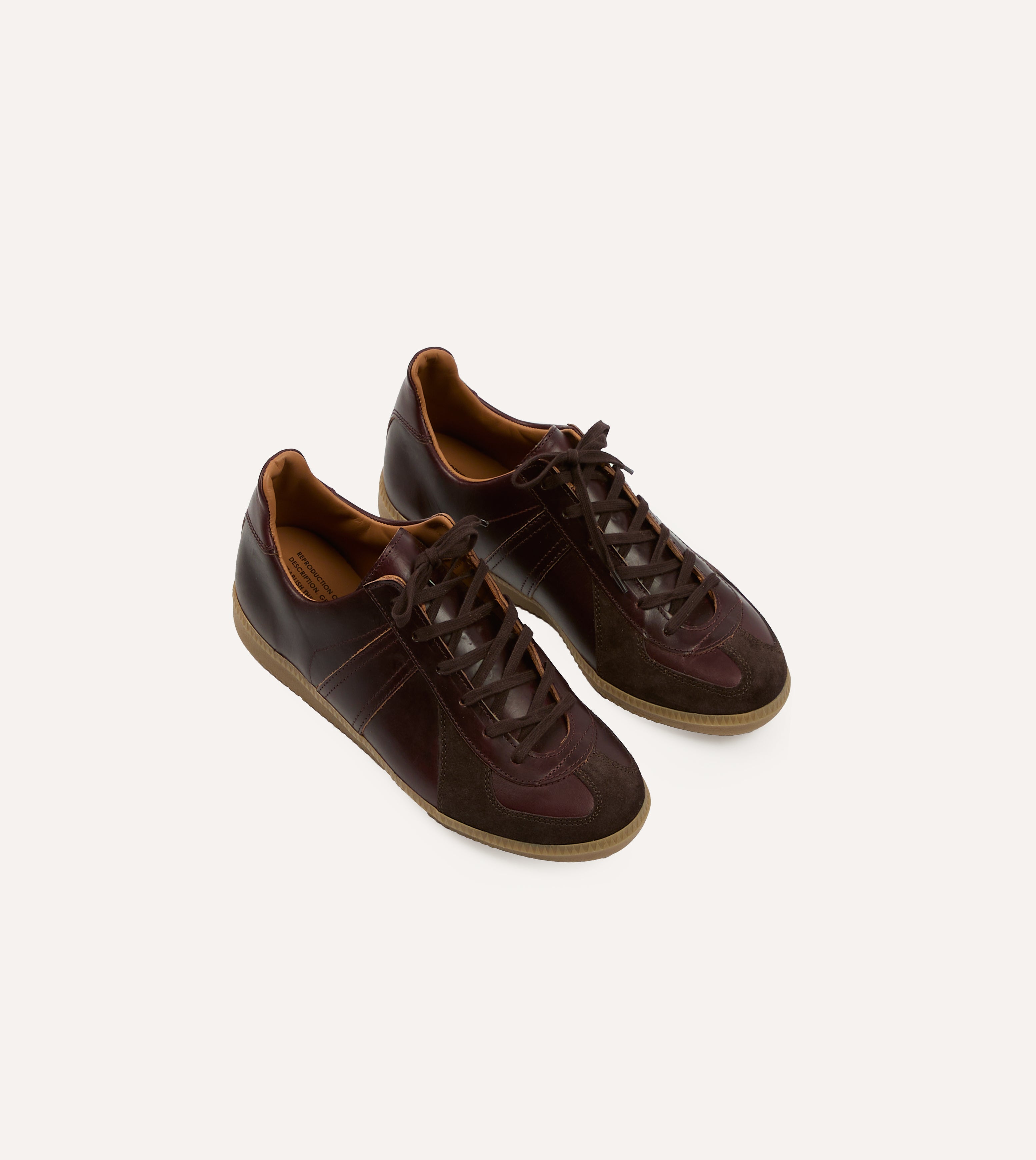 Vintage Brown German Military Trainer Shoes - Authentic Reproduction for Men & Women | Casual Wear, Outdoor Hiking & Retro Fashion