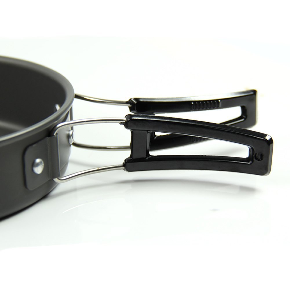 **Lightweight Camping Cookware Set - Portable Backpacking Mess Kit with Pots & Pans for Outdoor Picnics, Hiking & Survival Adventures**