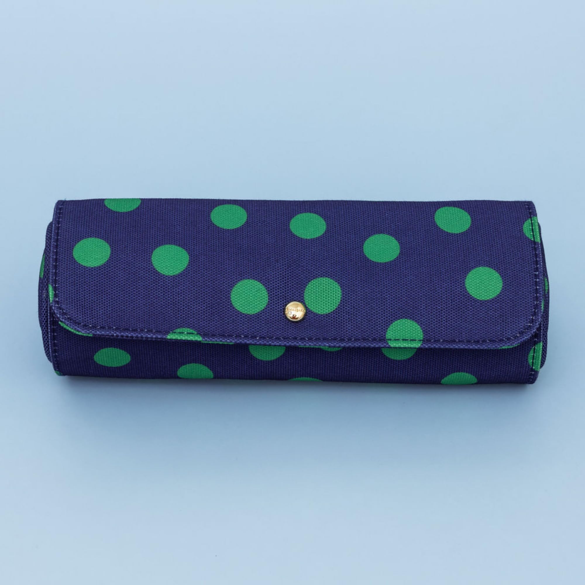 Kate Spade New York Jewelry Organizer Travel Case - Stylish Fabric Box for Women, Compact Jewelry Roll Holds Necklaces, Rings & Bracelets - Perfect for Travel, Gifts & Home Storage (Sonnet Dot Design)